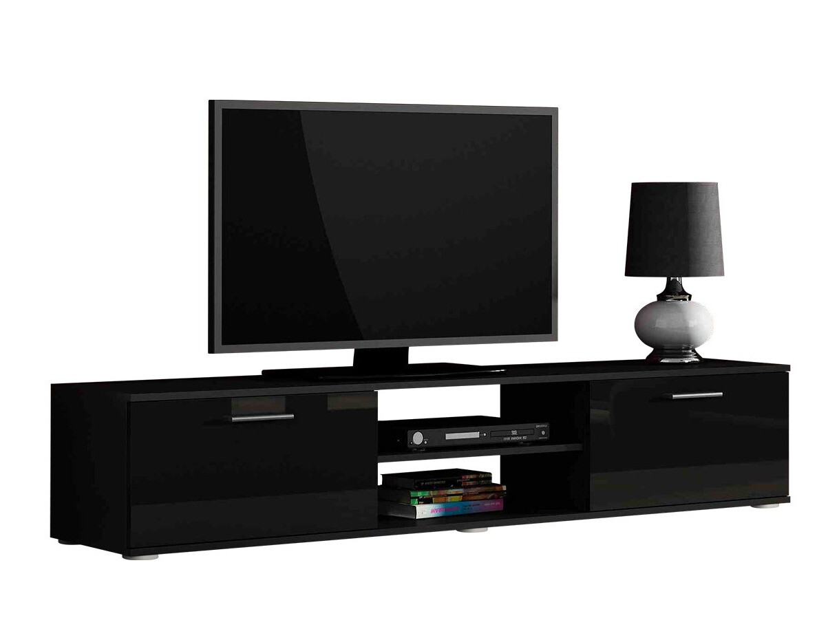 TV stand Tornola 101 (Black + Glossy black)