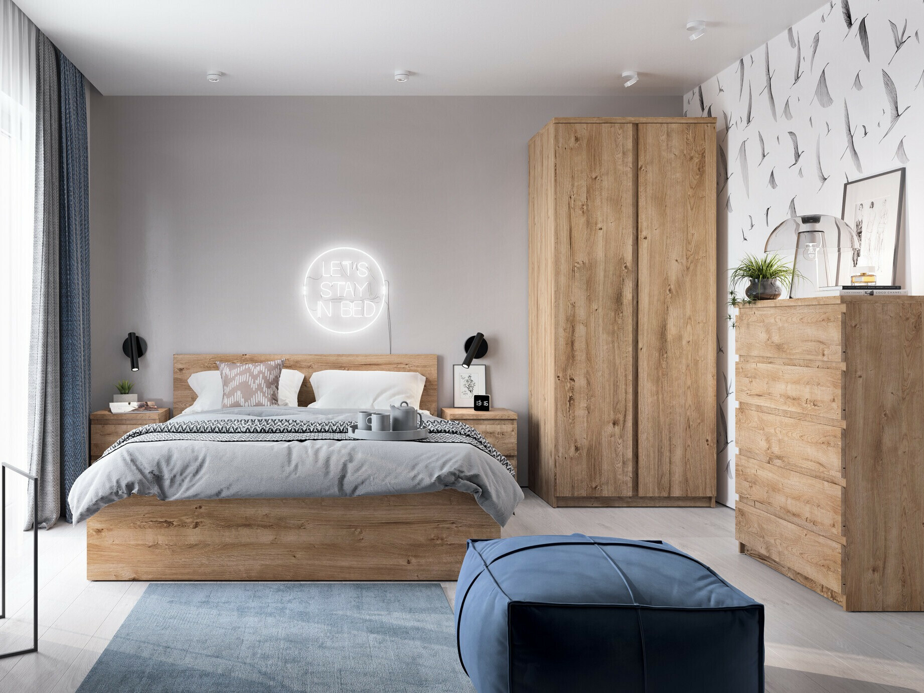 Wardrobe Merfere 116 (Oak)