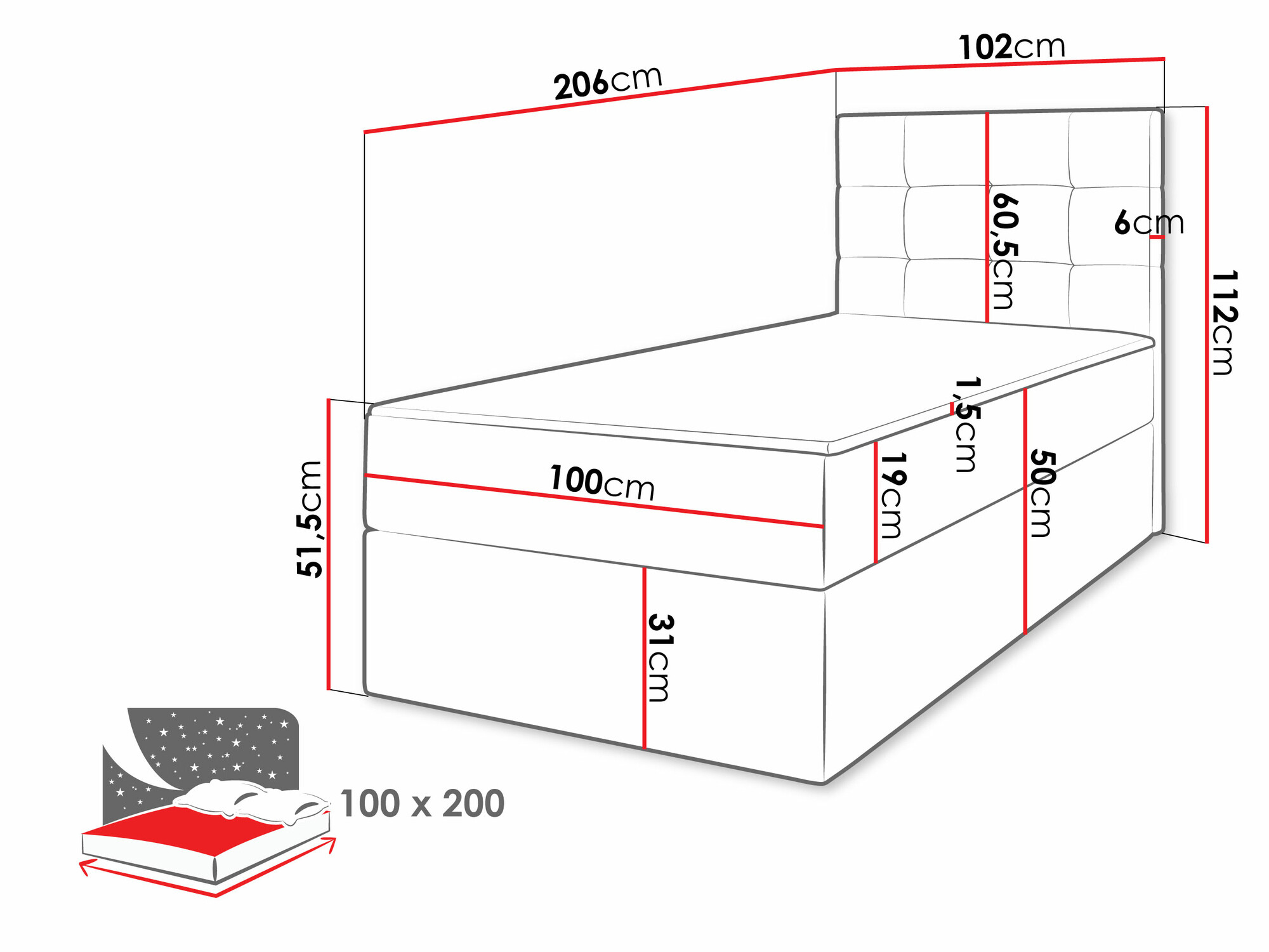 Continental bed Comfivo Osculum II (Soft 011)