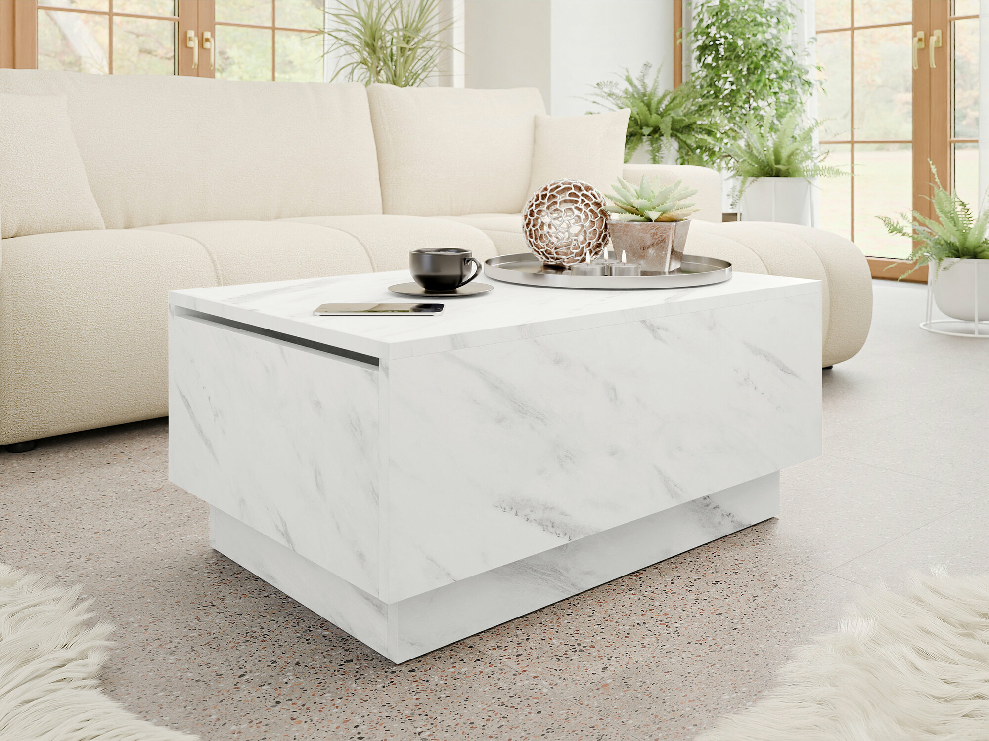 Coffee table Goodyear 134 (White marble)