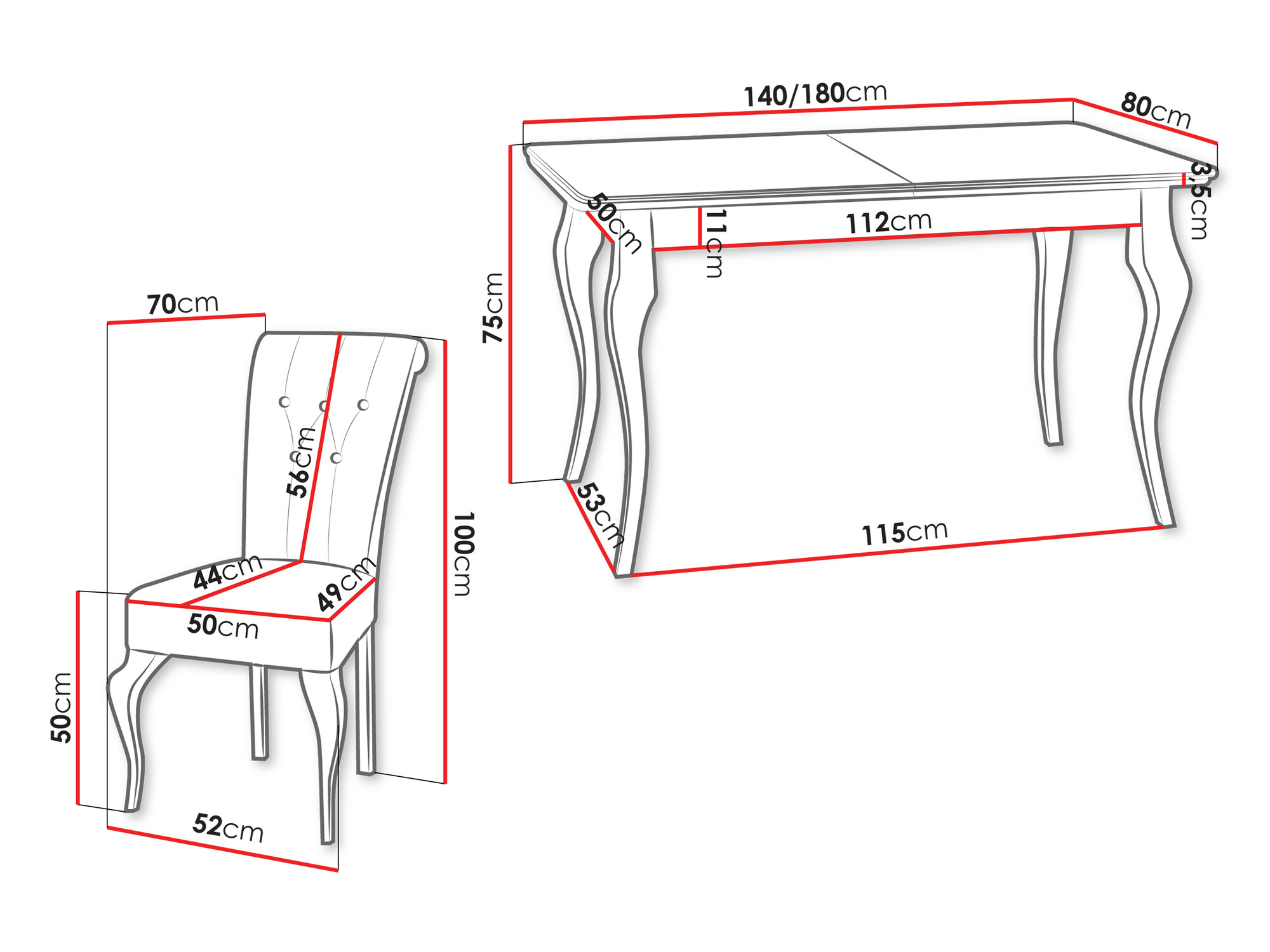 Dining set Comfivo Gallina II (Magic Velvet 2219)