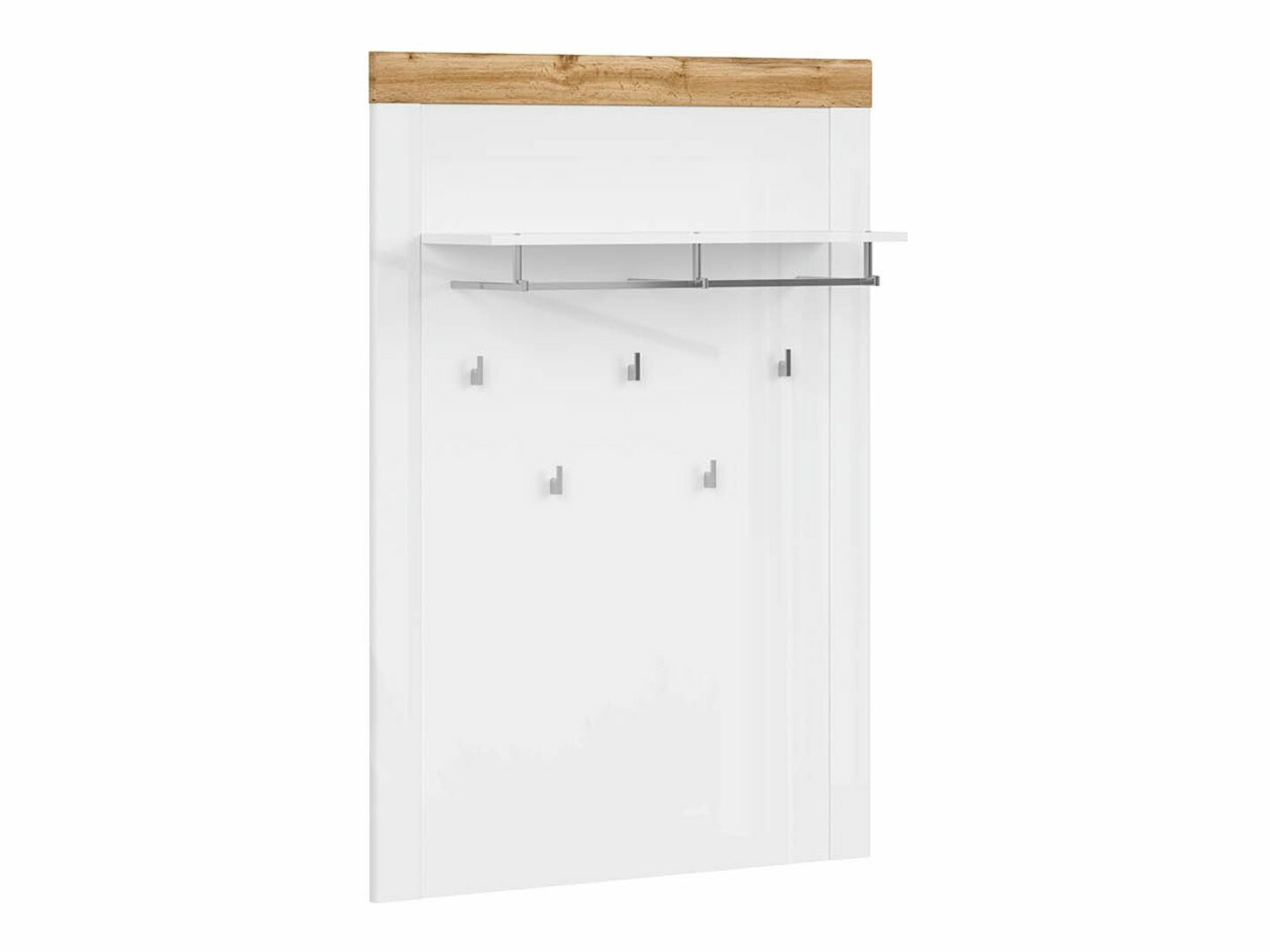 Coat rack Sonsoru 121 (White + Wotan Oak)