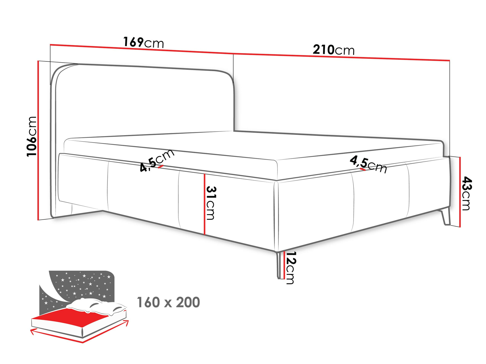 Bed ComfiDream Lumila (Velo 633)