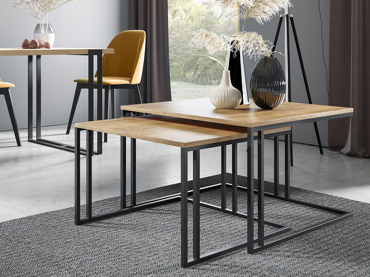 Coffee table set Oswego 110 (Brown + Black)