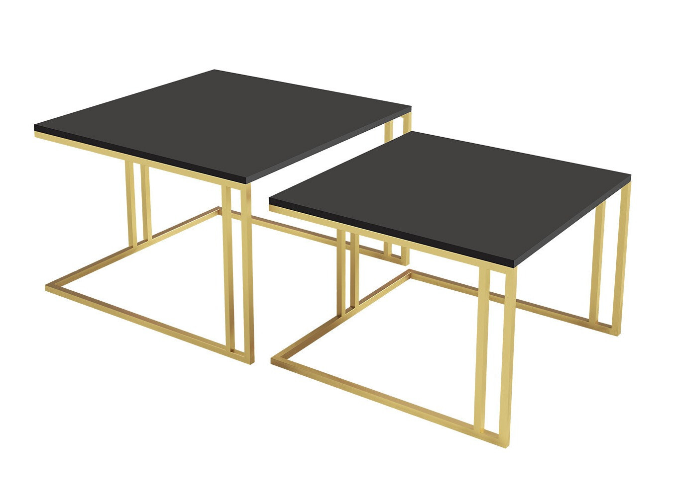 Nest of coffee tables Oswego 110 (Black + Golden)