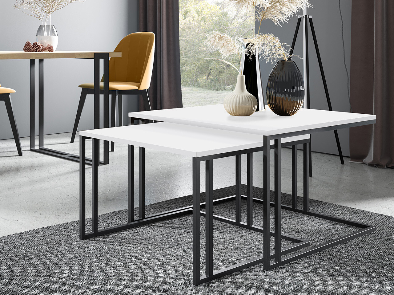 Nest of coffee tables Oswego 110 (White + Black)