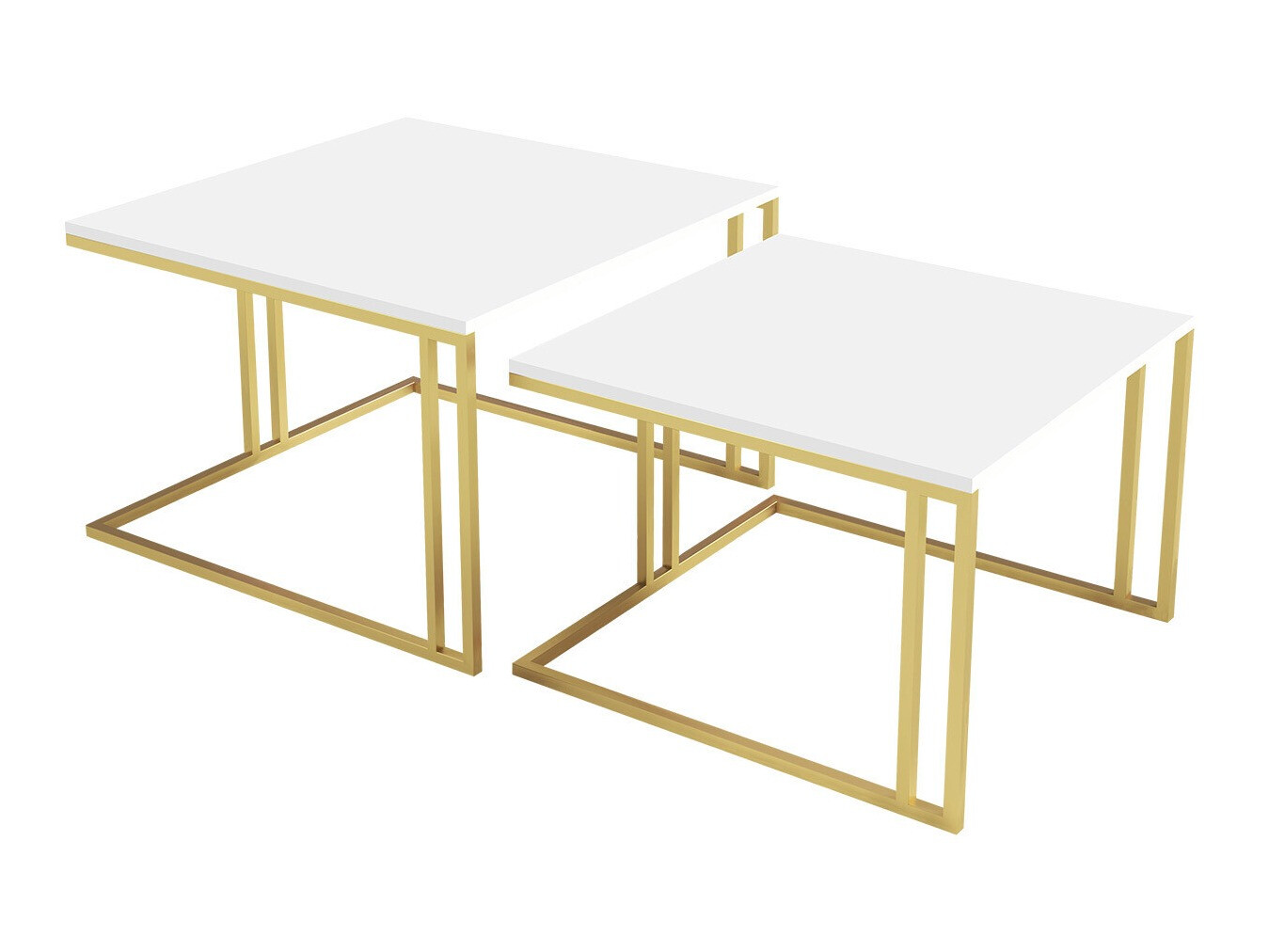 Nest of coffee tables Oswego 110 (White + Golden)