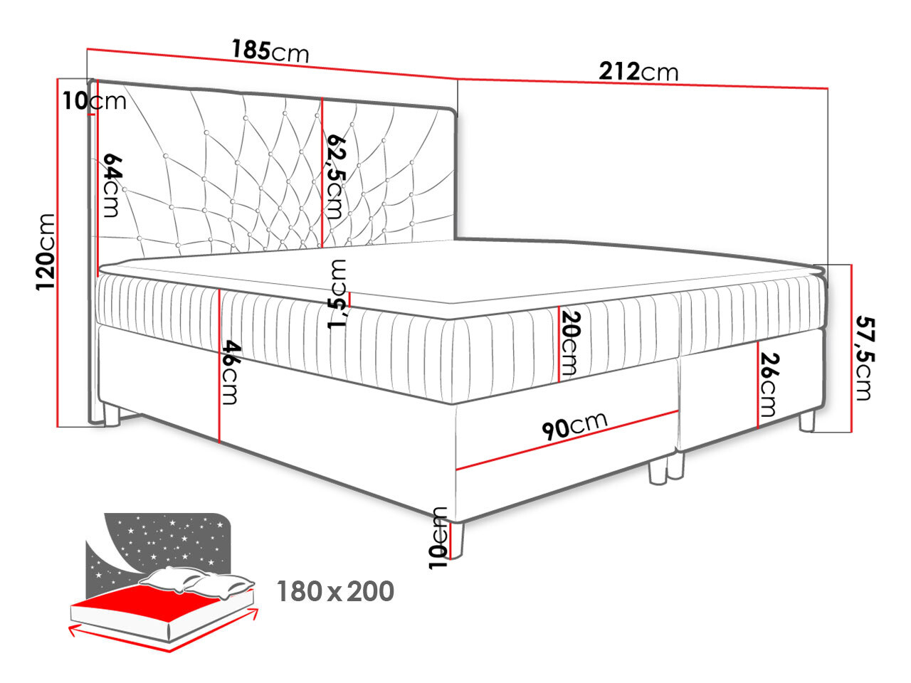 Continental bed Civitas (Manila 18)