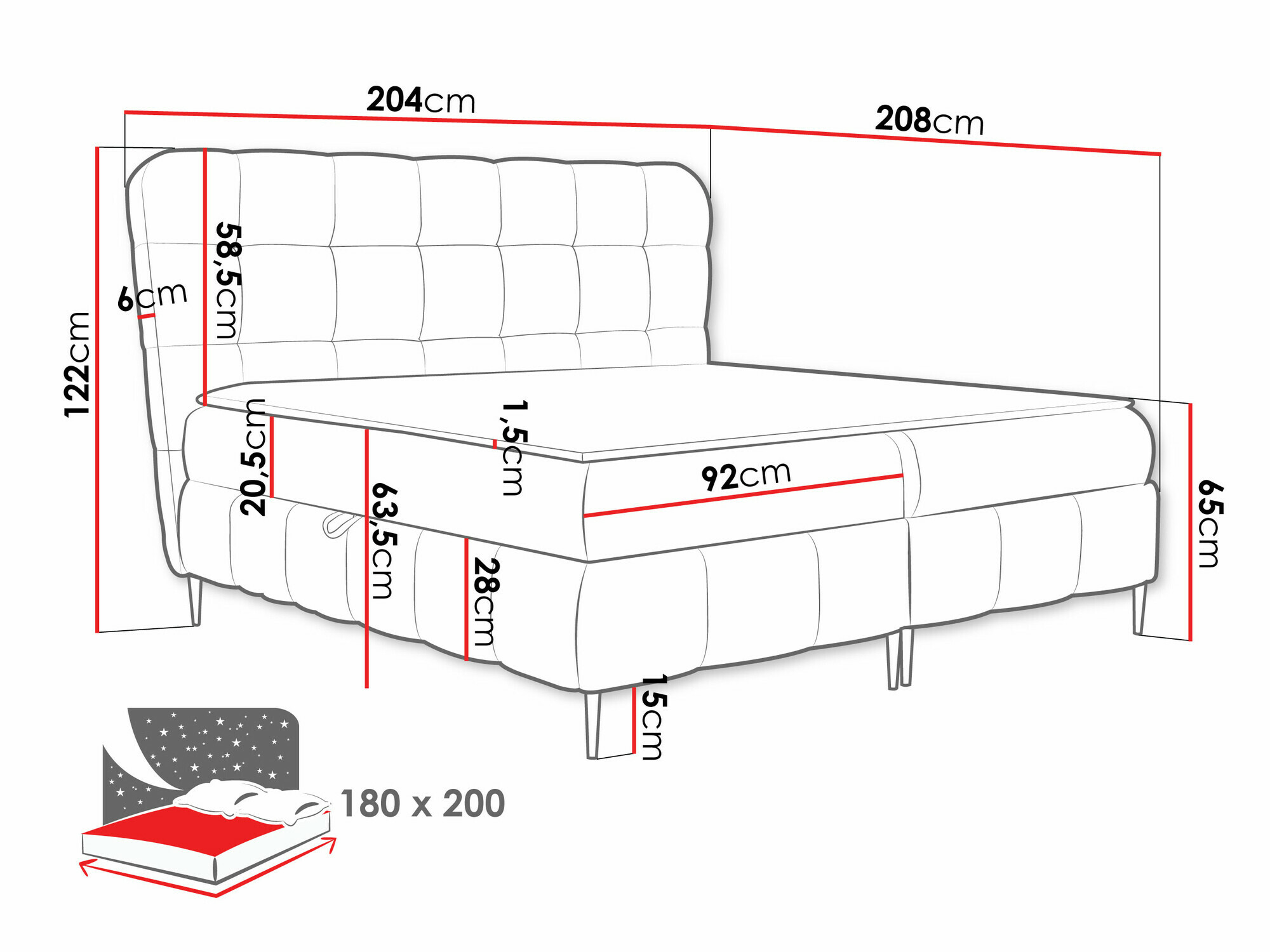 Continental bed Musica (Freya 210.20)