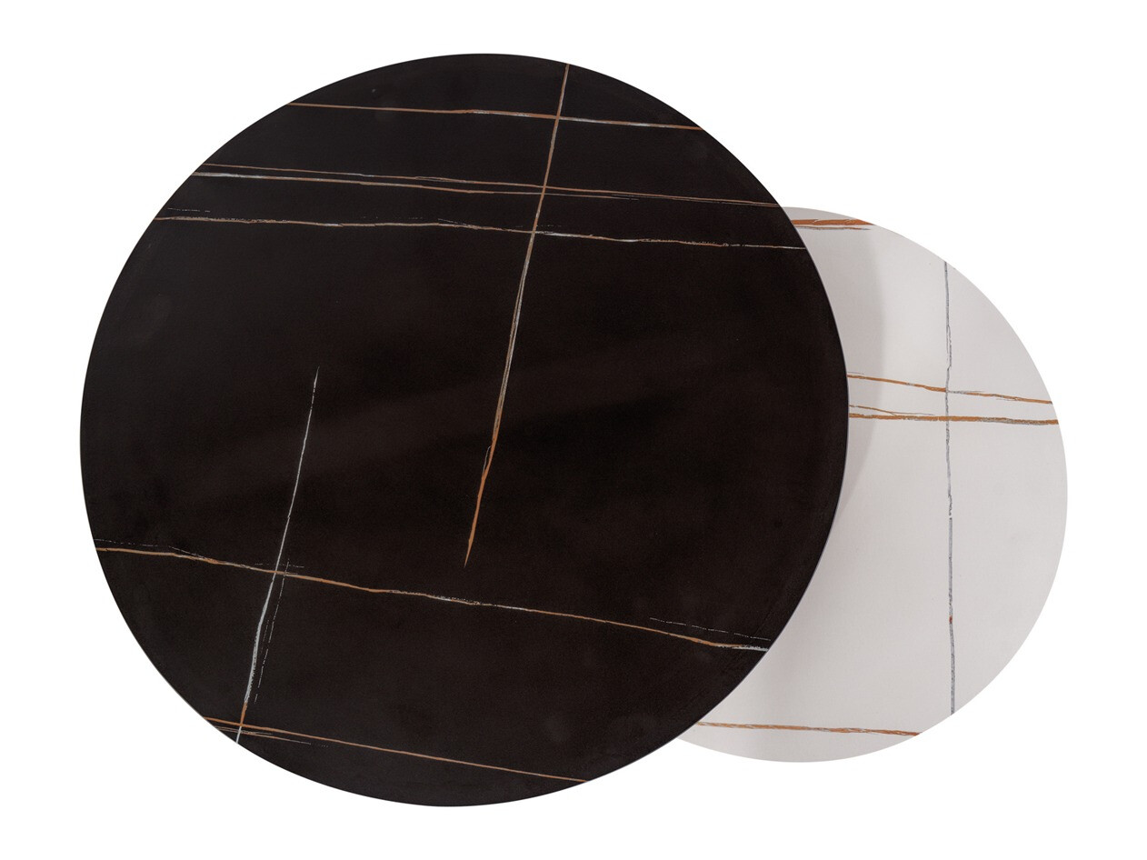 Coffee table set Detroit 602 (White marble + Black marble)