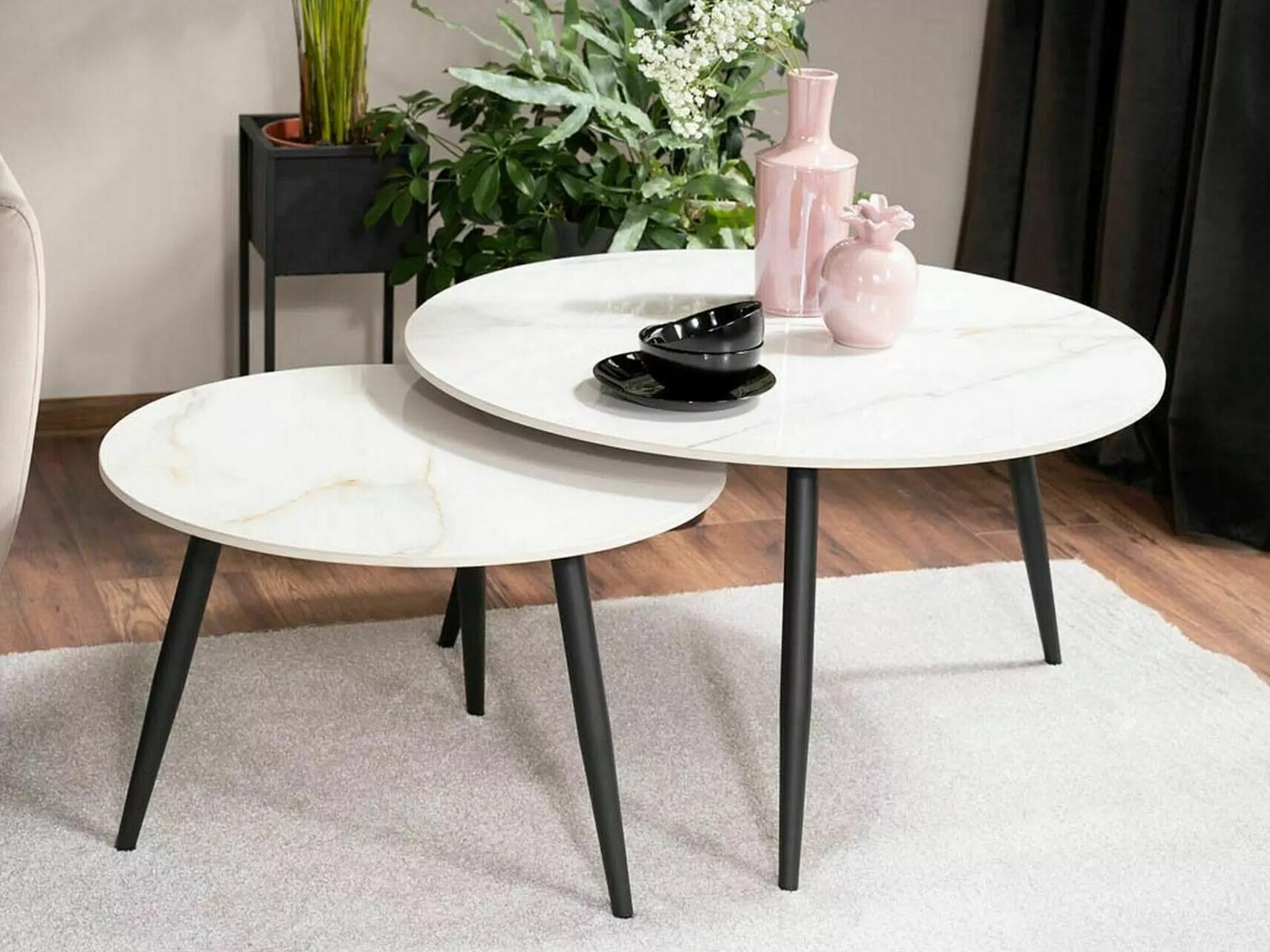 Coffee table set Detroit 602 (White marble)