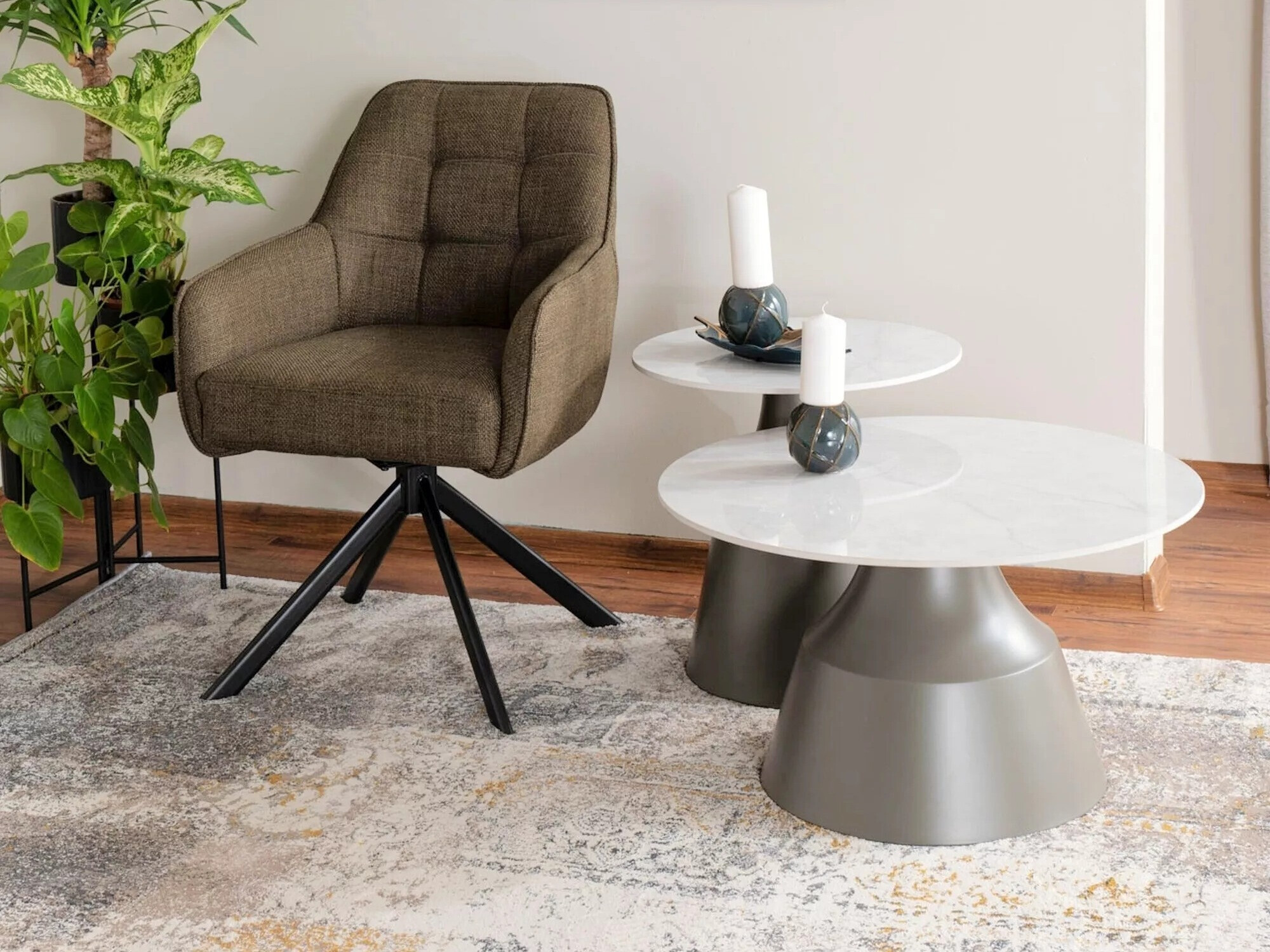 Coffee table set Detroit 908 (White + Grey)