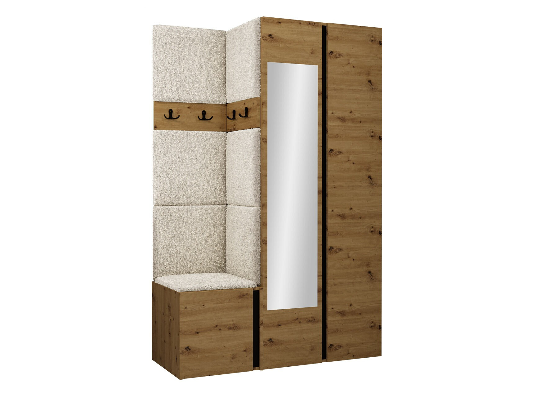 Hallway set Pinis XXVI (Artisan oak + Black)
