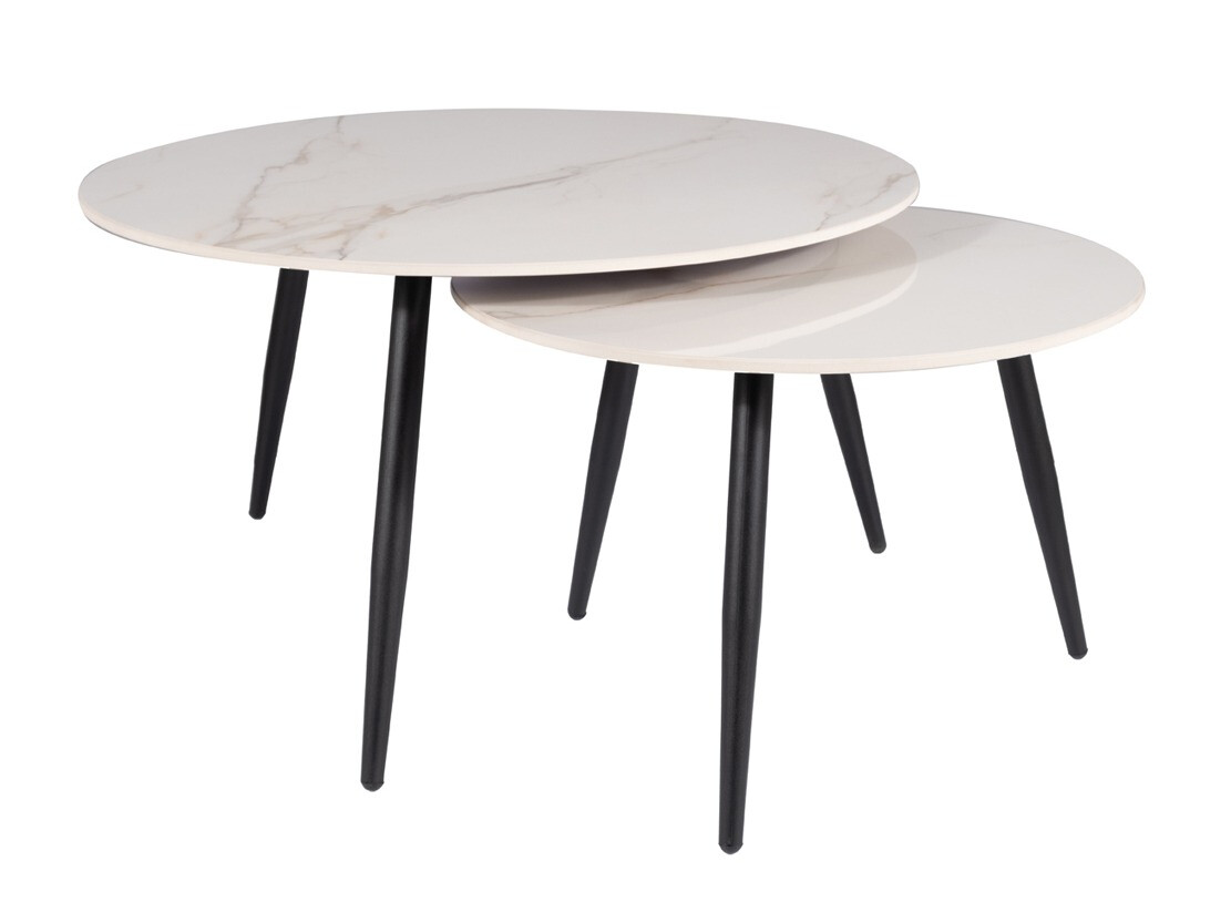 Nest of coffee tables Detroit 602 (White marble)
