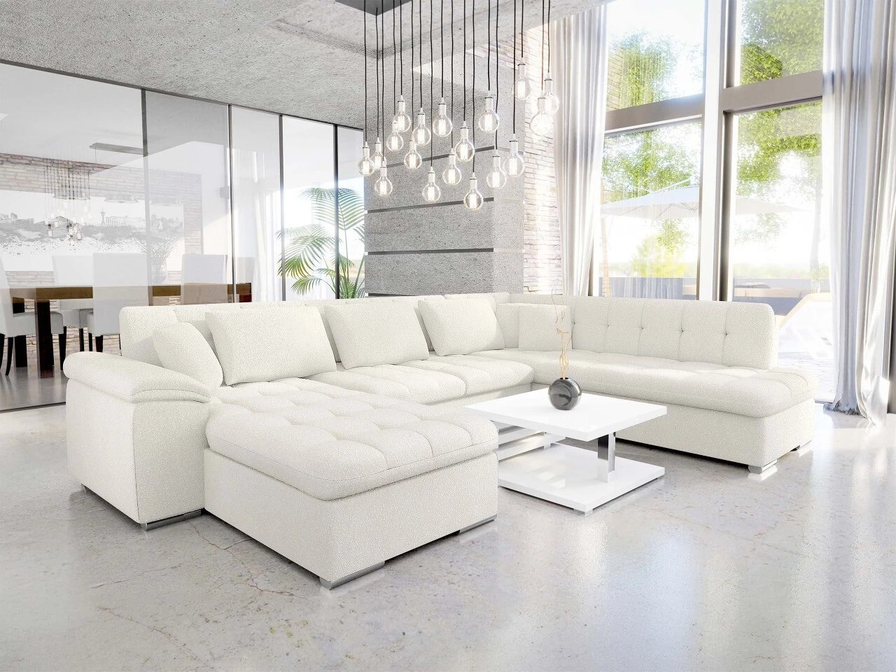 Corner sofa Comfivo Gemma V (Boucle Baloo 2073)