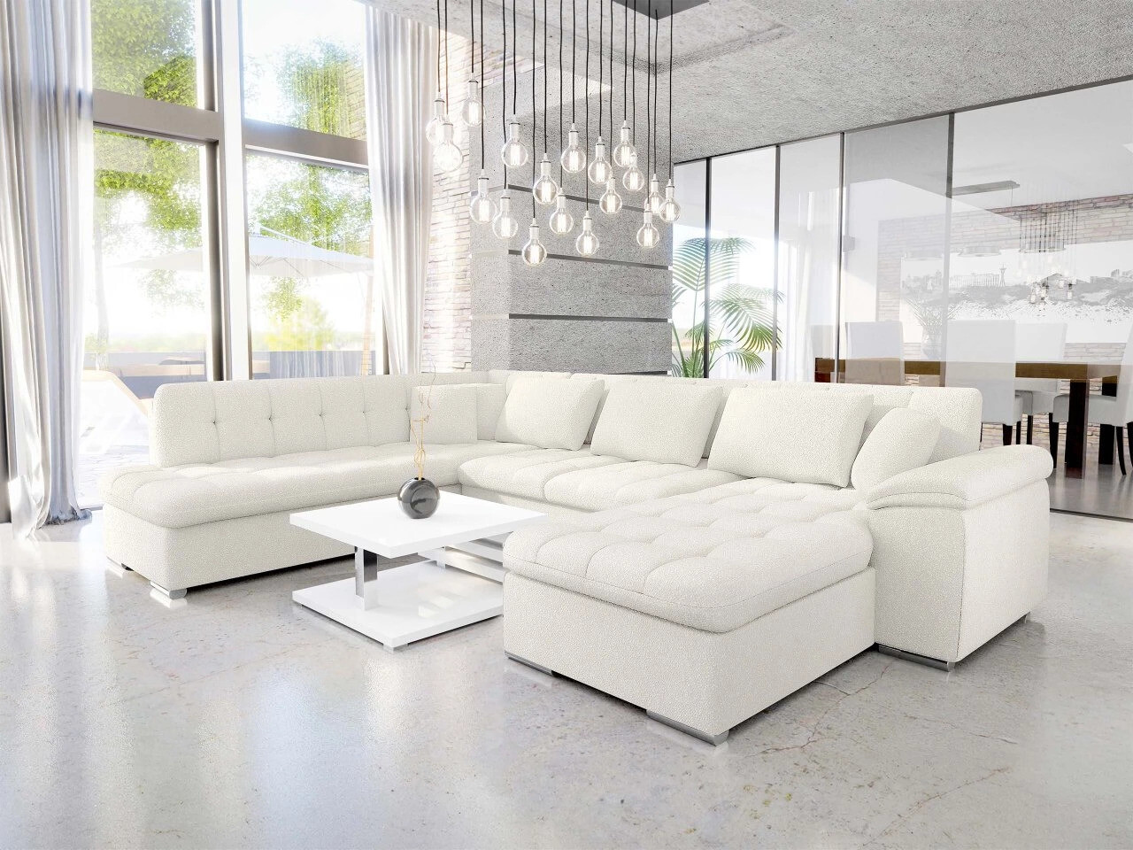 Corner sofa Comfivo Gemma V (Boucle Baloo 2073)
