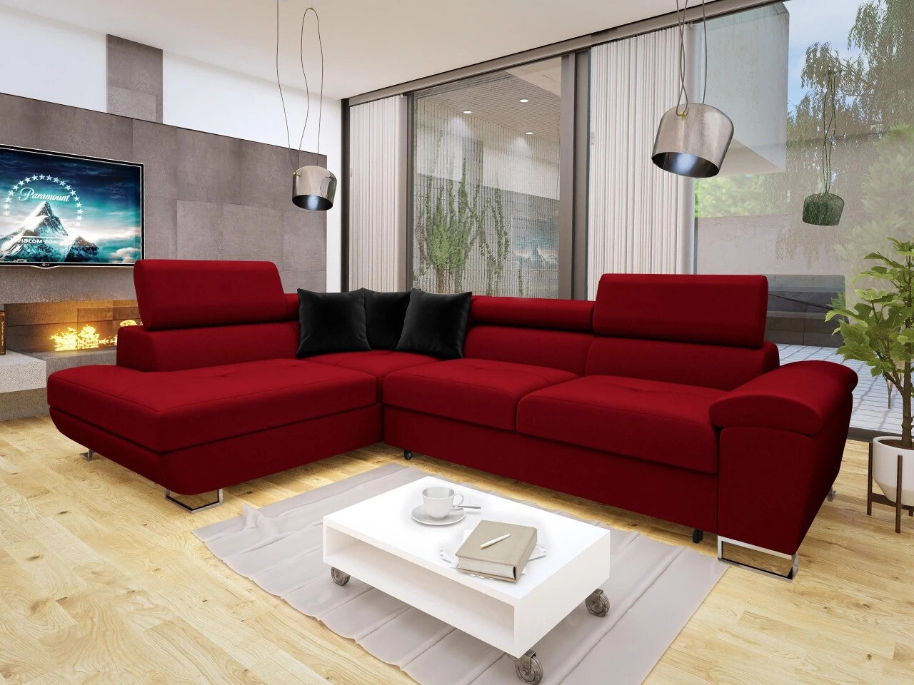 Corner sofa Comfivo Ruta II (Venus Velvet 2926 + Magic Velvet 2219)