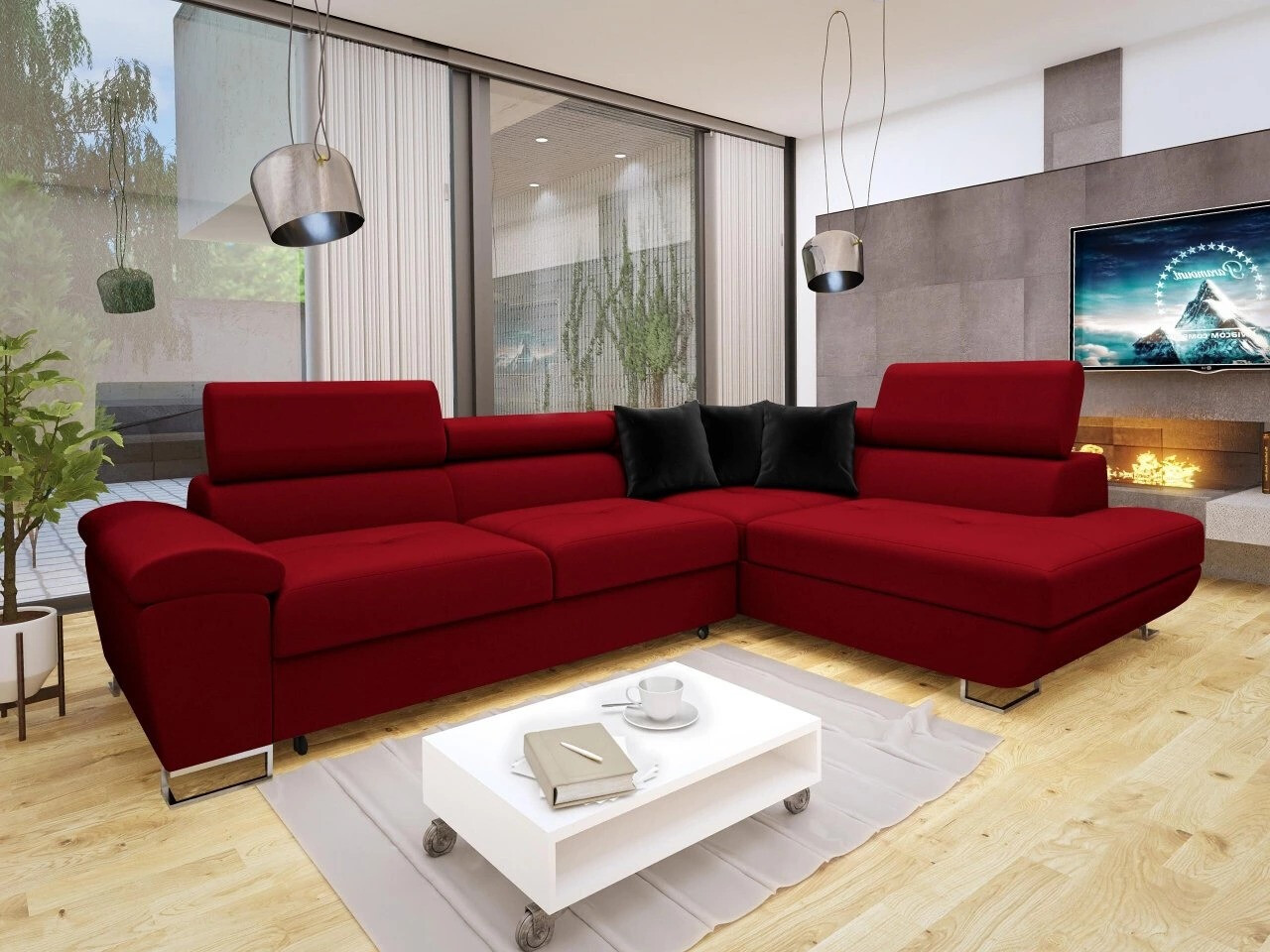 Corner sofa Comfivo Ruta II (Venus Velvet 2926 + Magic Velvet 2219)