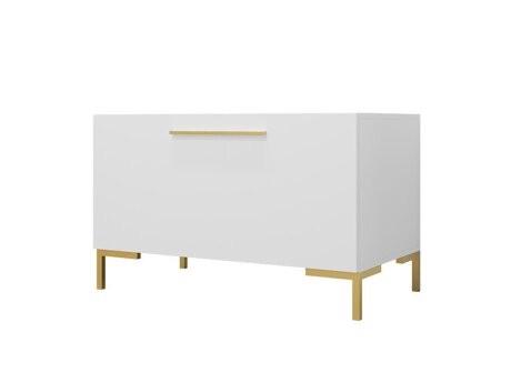 Shoe cabinet Tivsoa 111 (White + Golden)