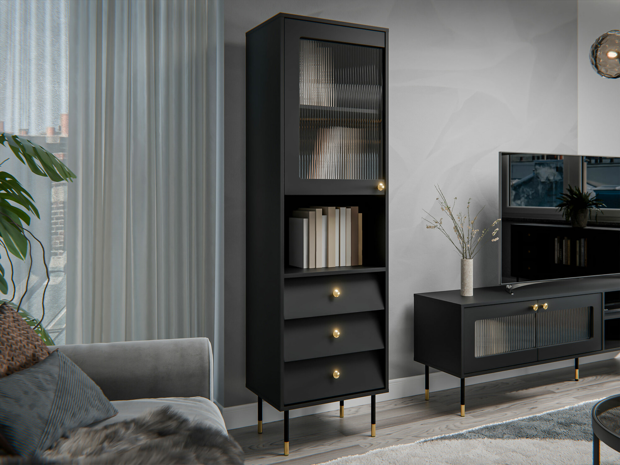 Bookcase Feletri 105 (Black)