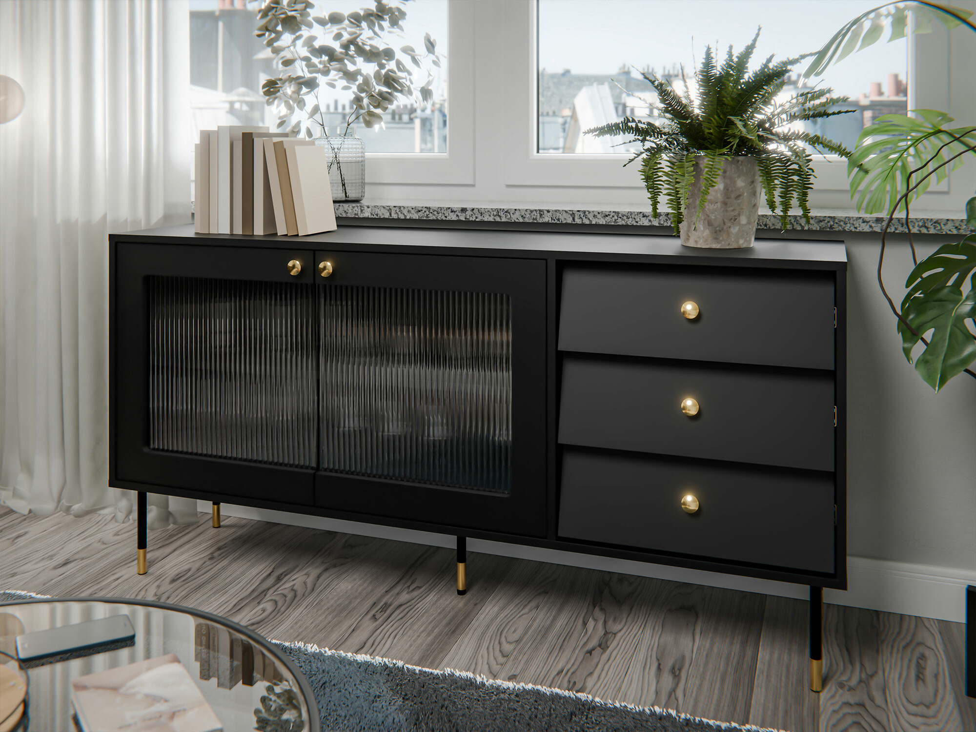 Chest of drawers Feletri 101 (Black)