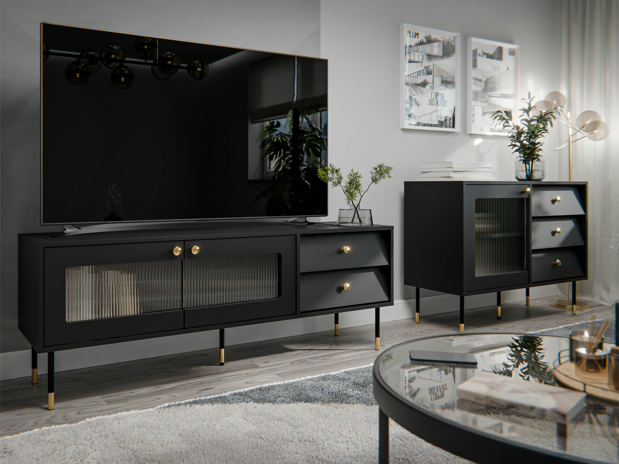 Living room set Feletri 108 (Black)