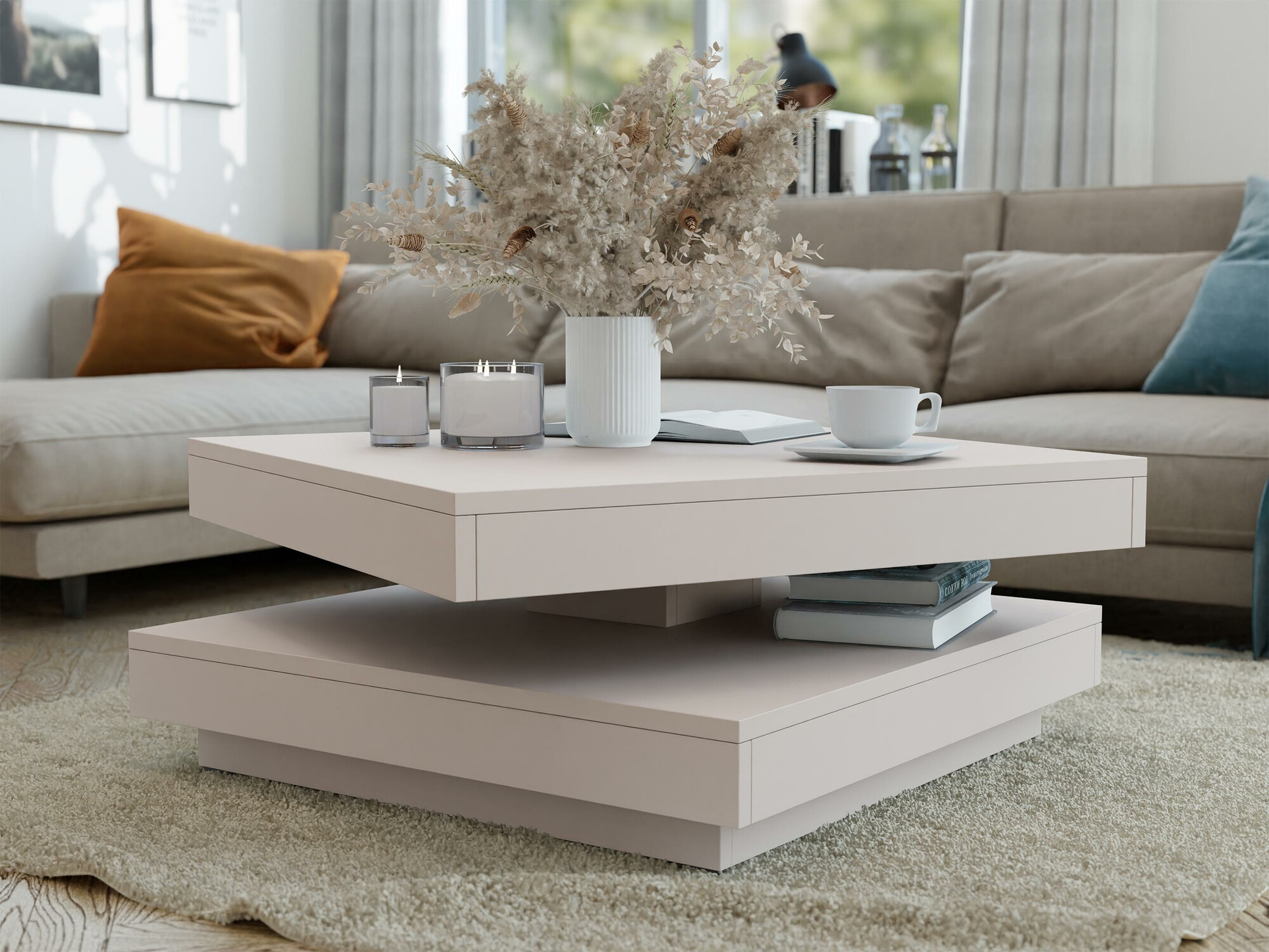 Coffee table transformer Comfivo Pisces (Cashmere)