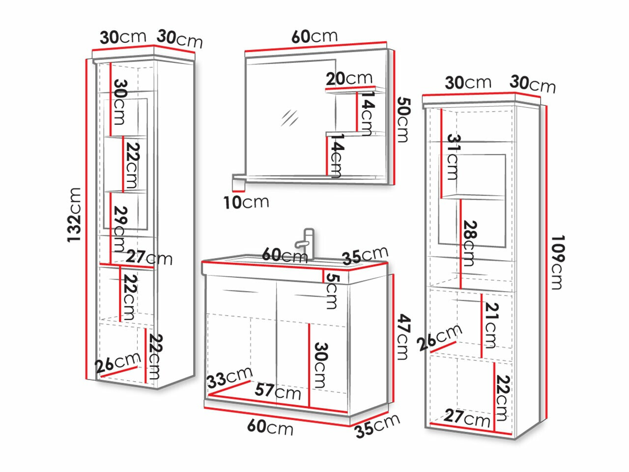 Bathroom set Scientia IV (Artisan oak)