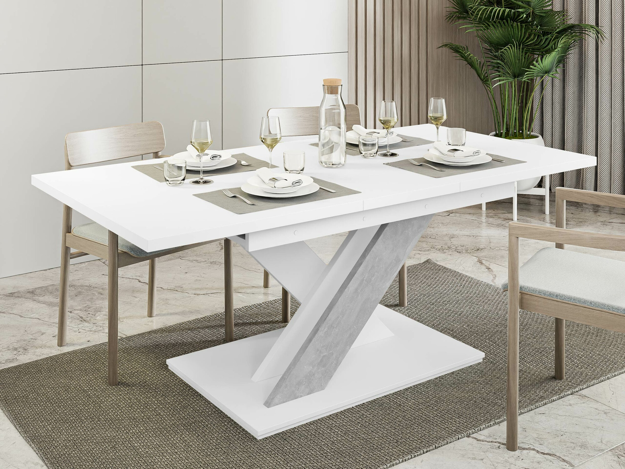 Table Decium (White + Concrete)