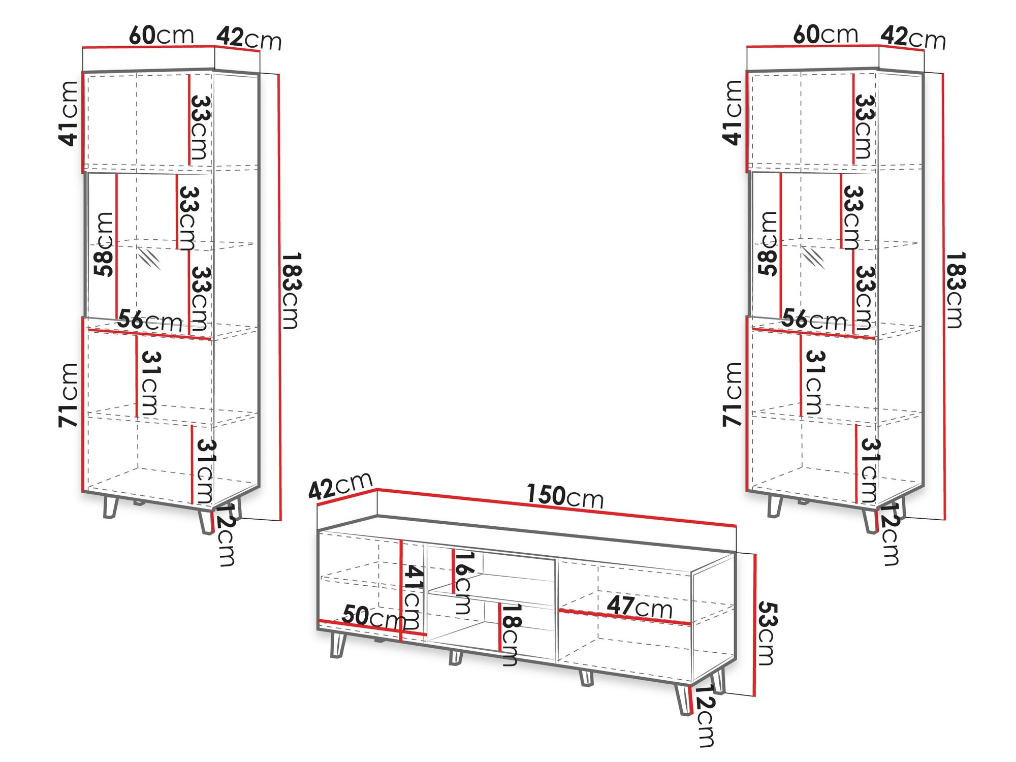 Living room set Comes (Anthracite)