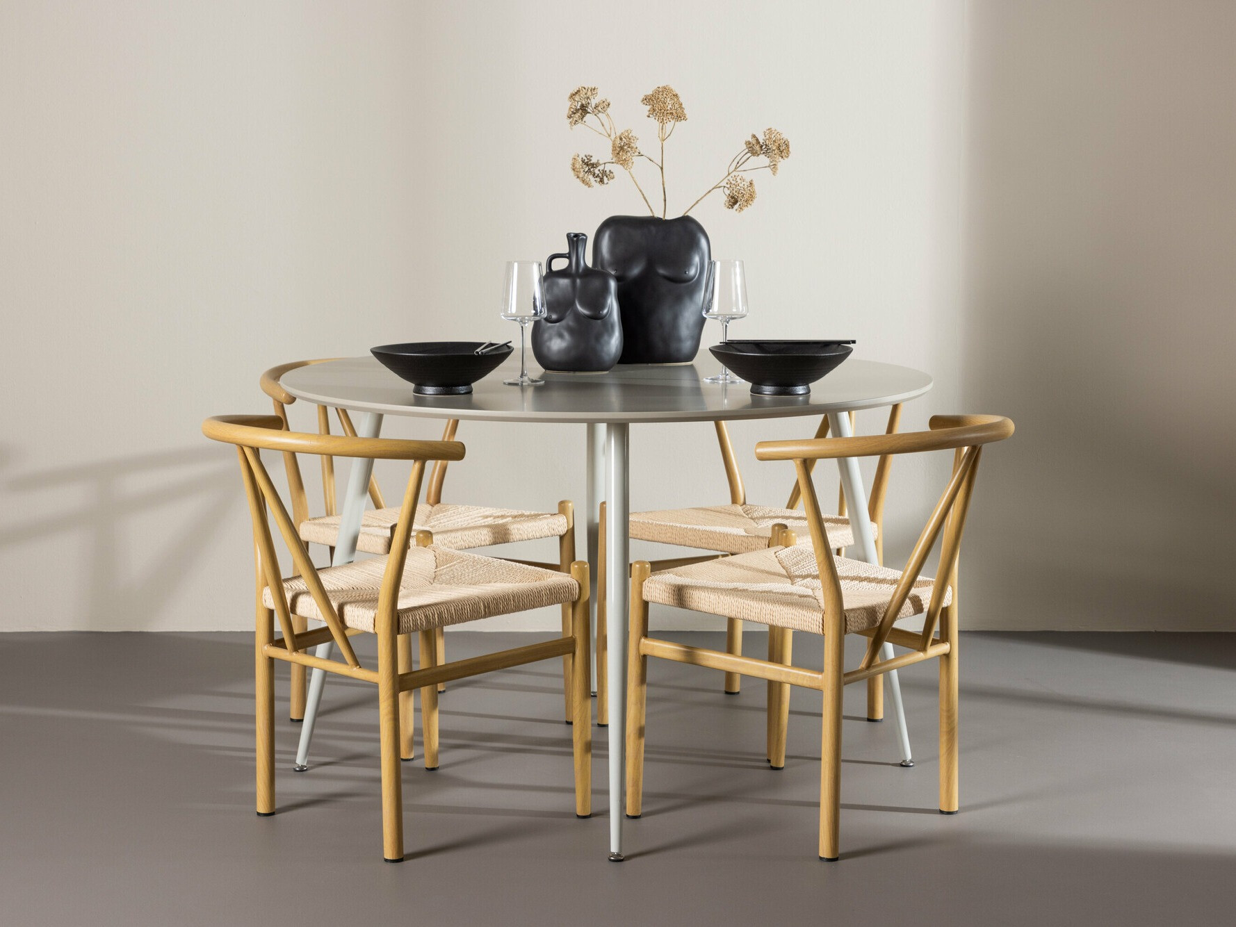 Dining set Dallas 4573 (Light wood + Beige)