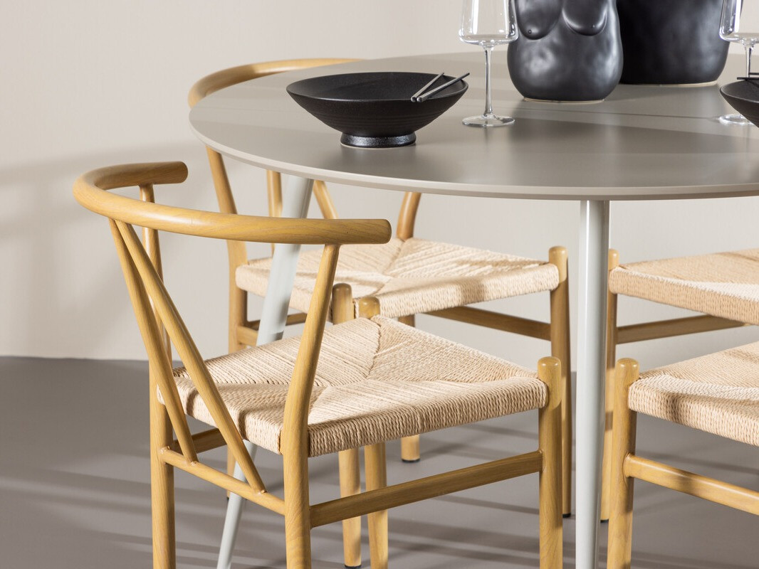 Dining set Dallas 4573 (Light wood + Beige)