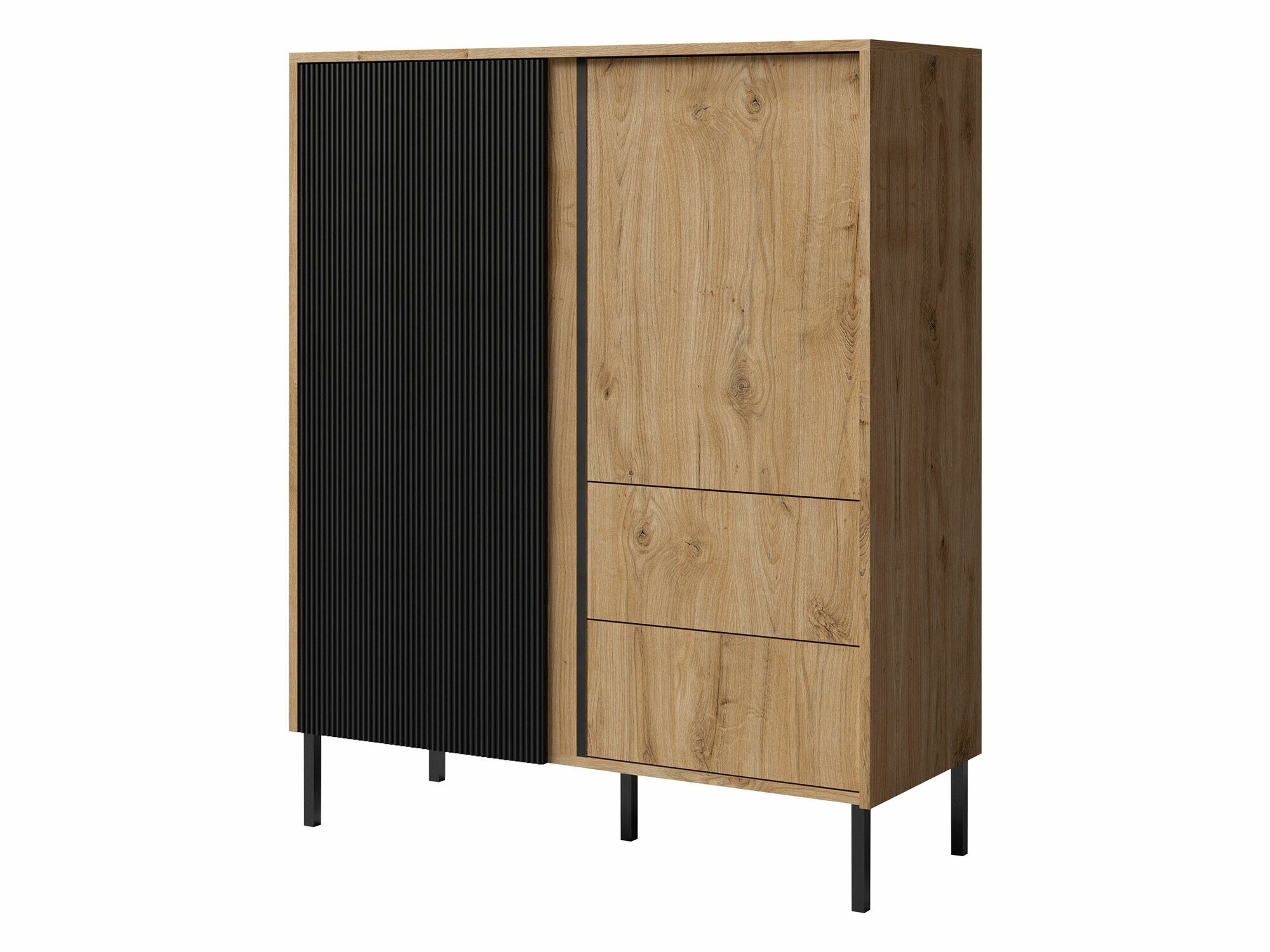 Chest of drawers Lumiri 100 (Oak + Black)