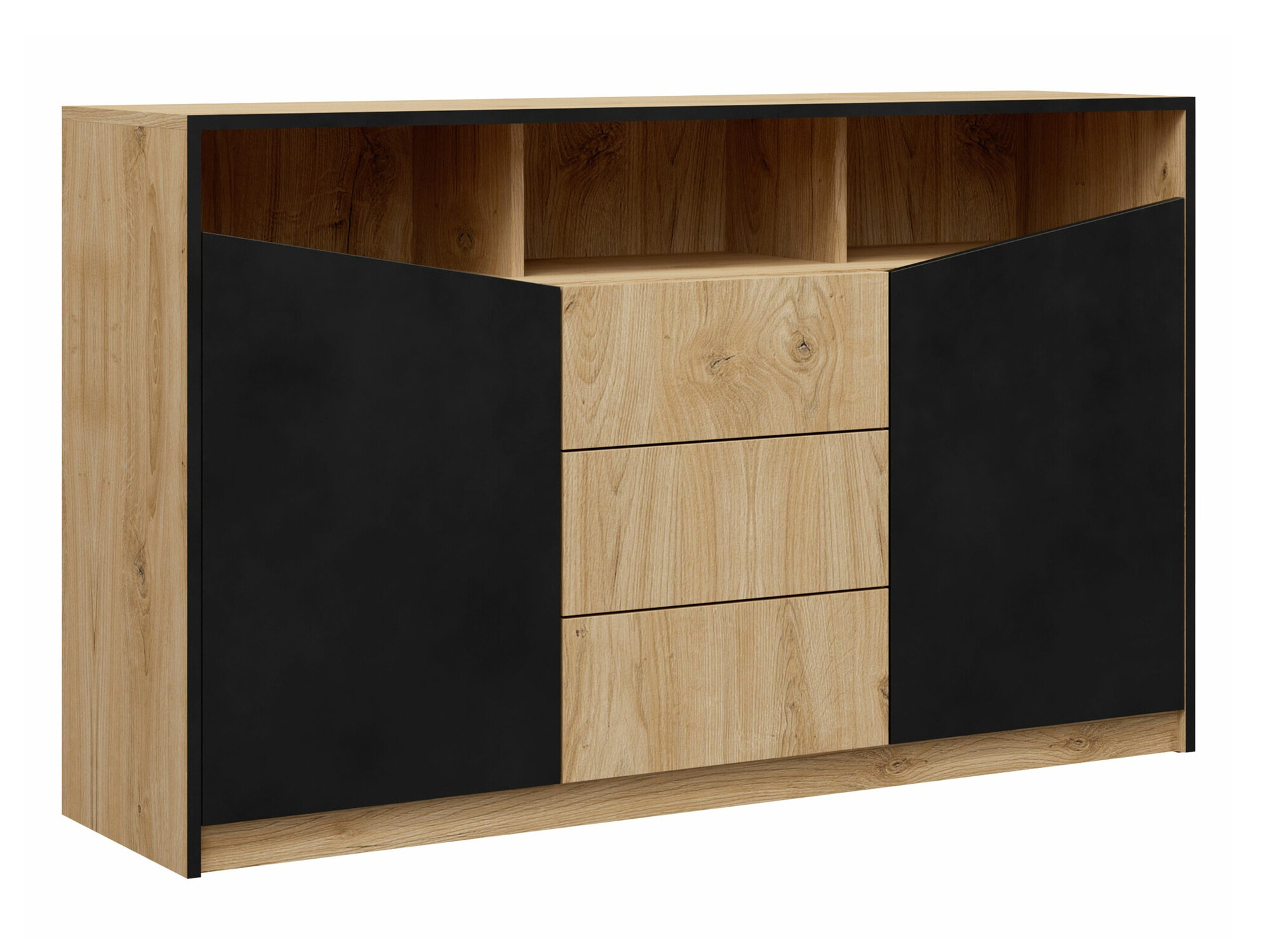 Chest of drawers Tenreme 102 (Oak + Black)