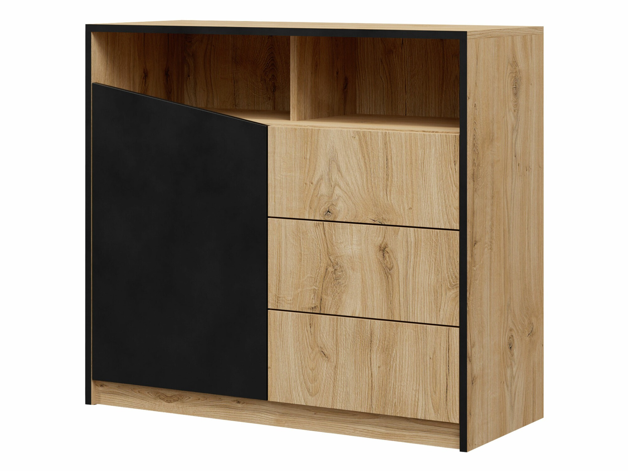 Chest of drawers Tenreme 103 (Oak + Black)