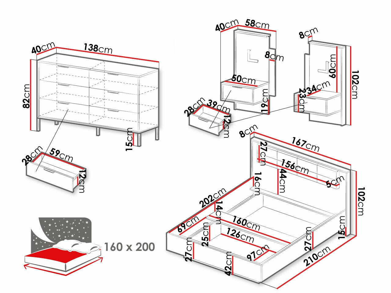 Bedroom set Flodale 104