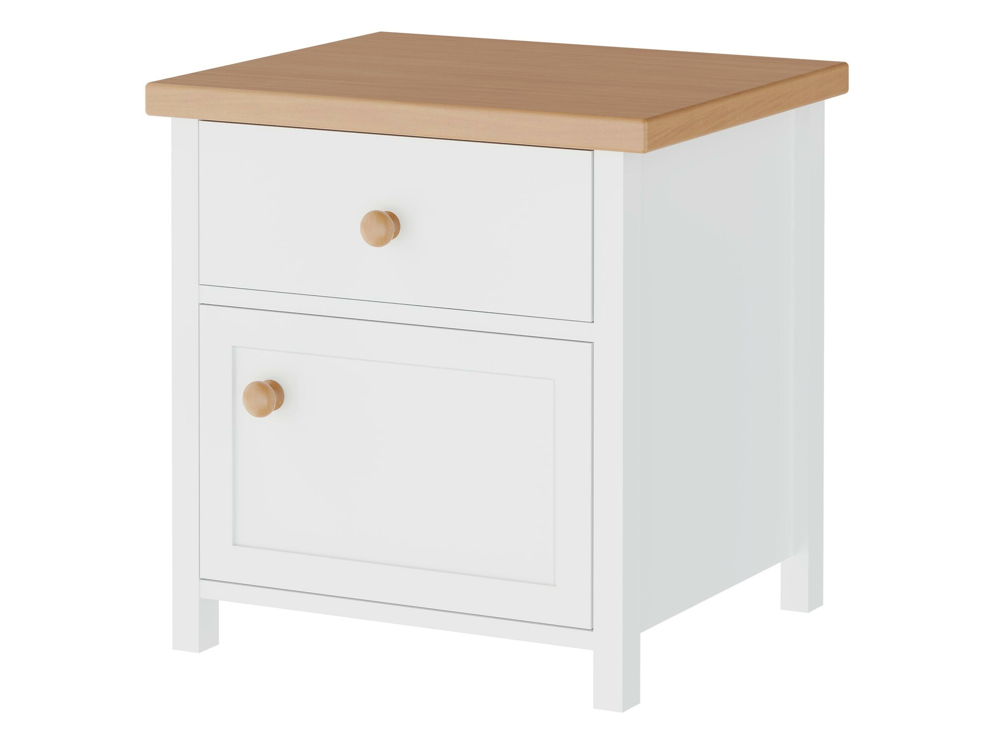 Bedside table Romelbo 138 (White + Oak)