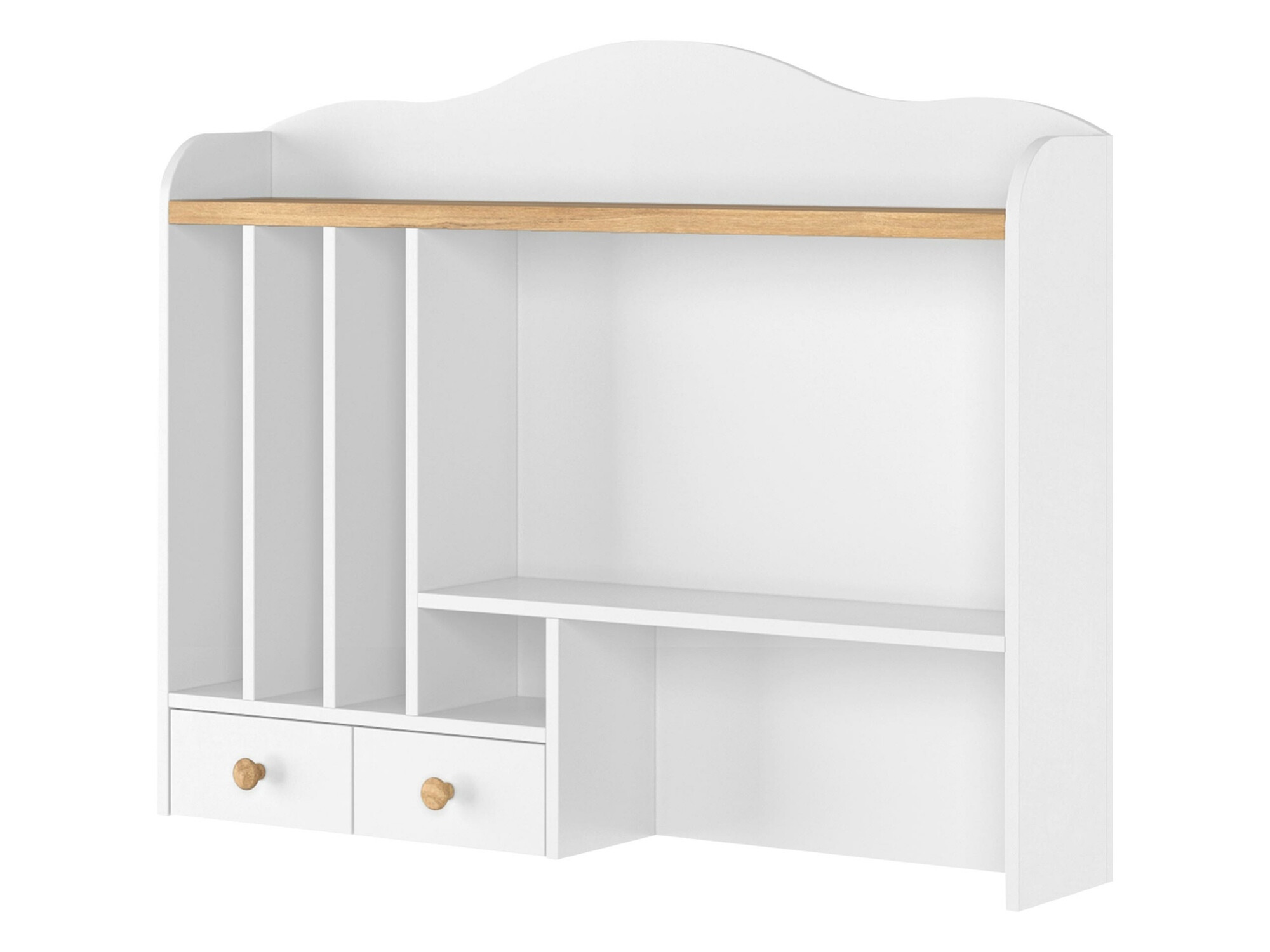 Bookcase Romelbo 136 (White + Oak)