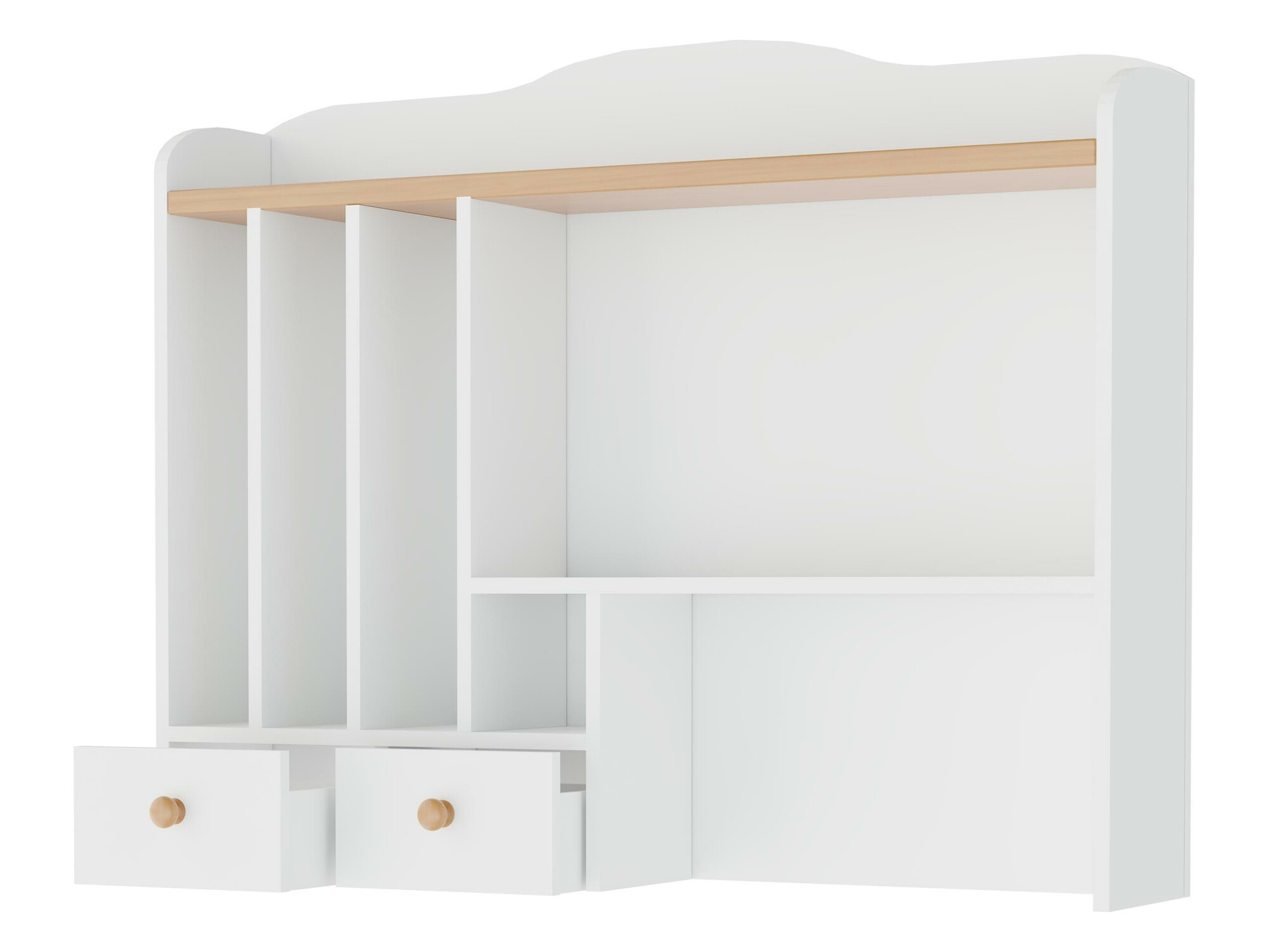 Bookcase Romelbo 136 (White + Oak)