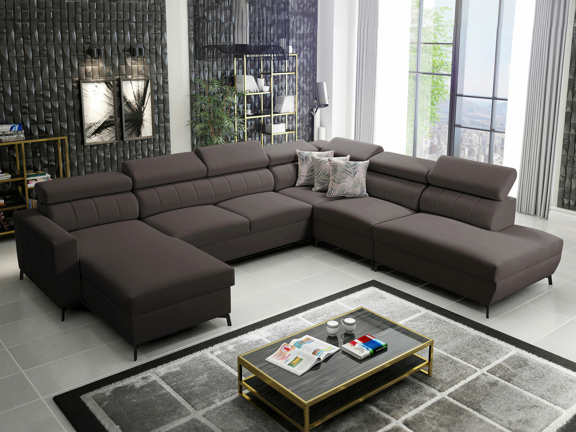 Corner sofa Sarasota 155 (Mono 234 + Botanical 36)