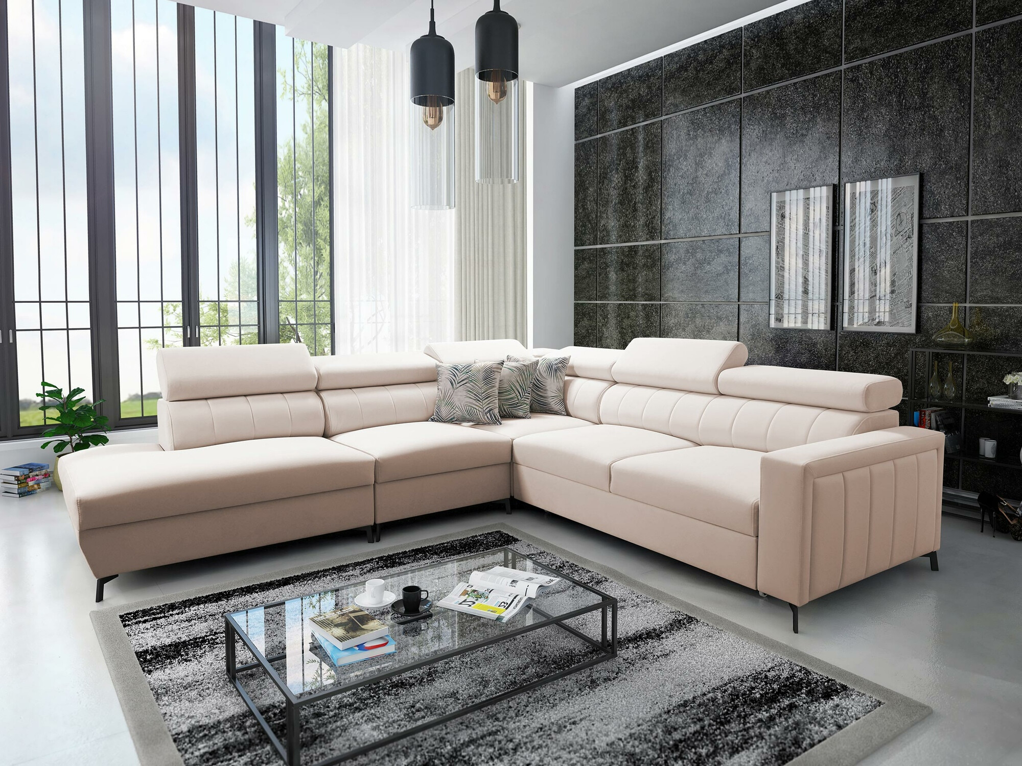 Corner sofa Sarasota 156 (Mono 231 + Botanical 36)