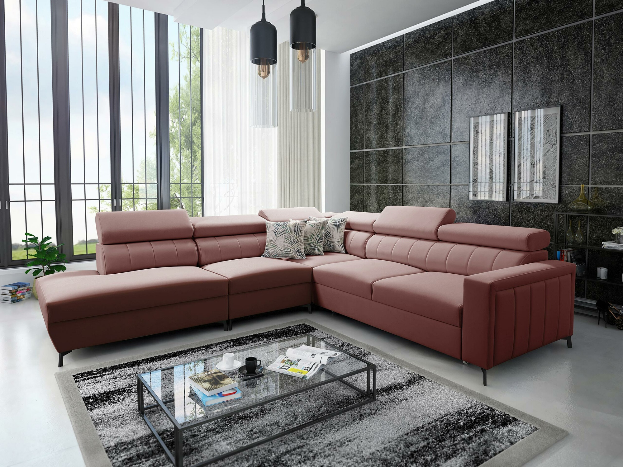 Corner sofa Sarasota 156 (Mono 235 + Botanical 36)
