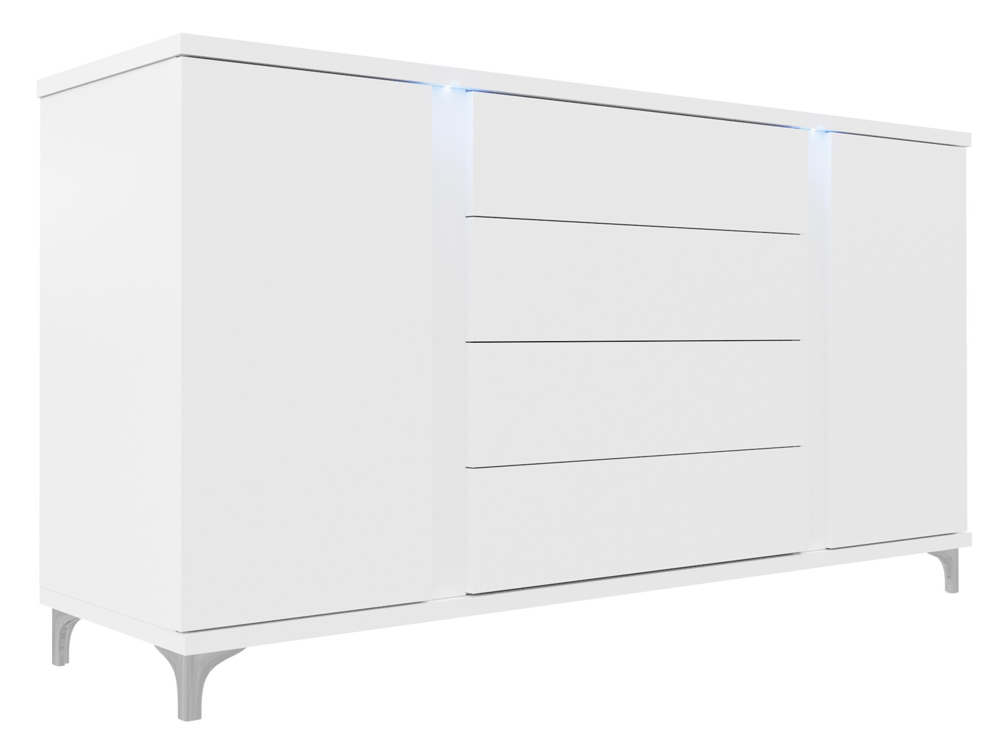 Chest of drawers Florem (White + Glossy white)