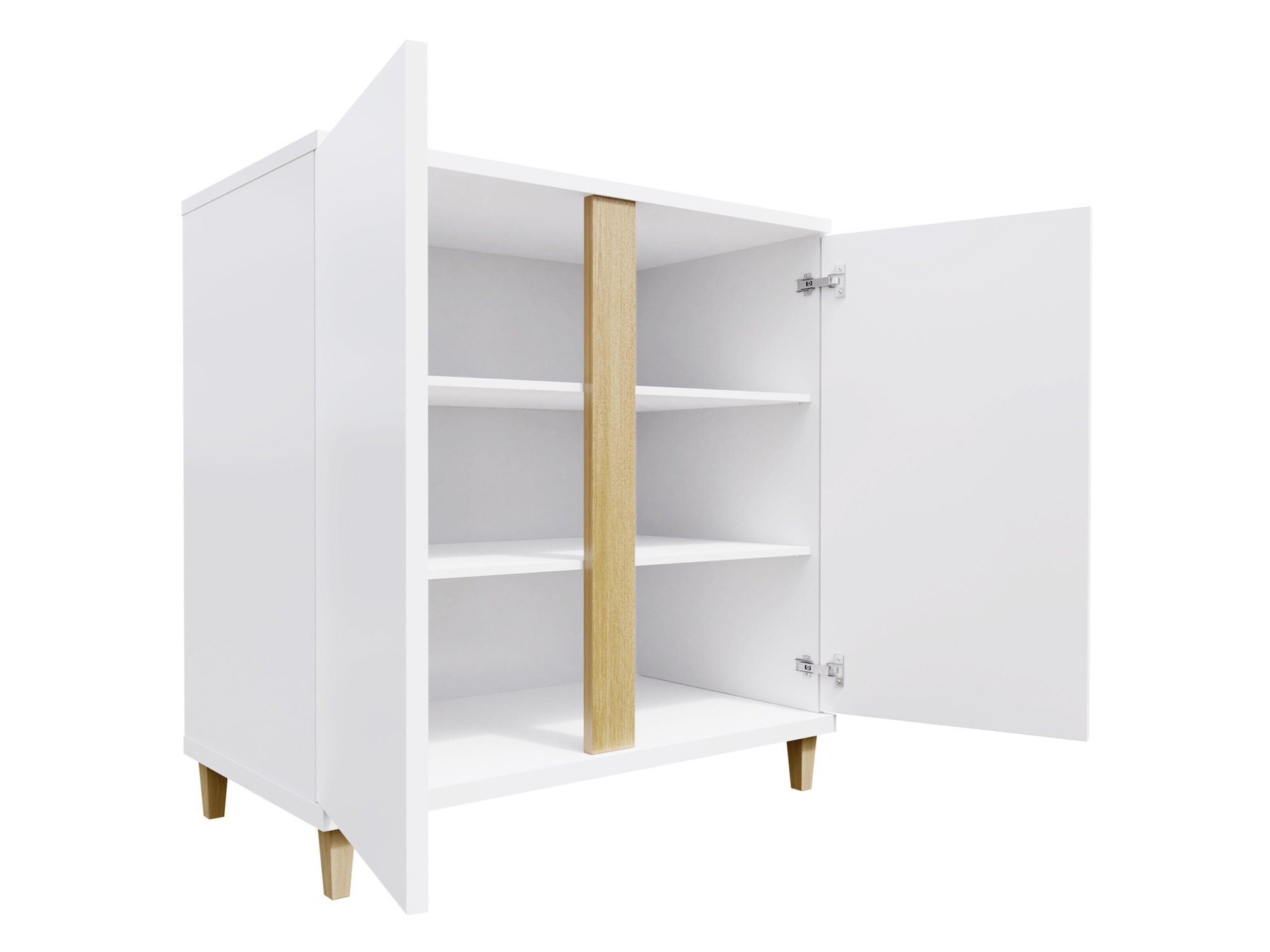 Sideboard Florem II (White + Glossy white + Glossy black)