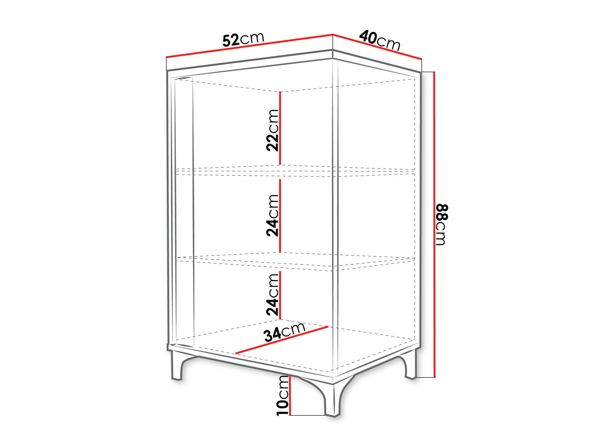 Sideboard Florem (White + Glossy white)