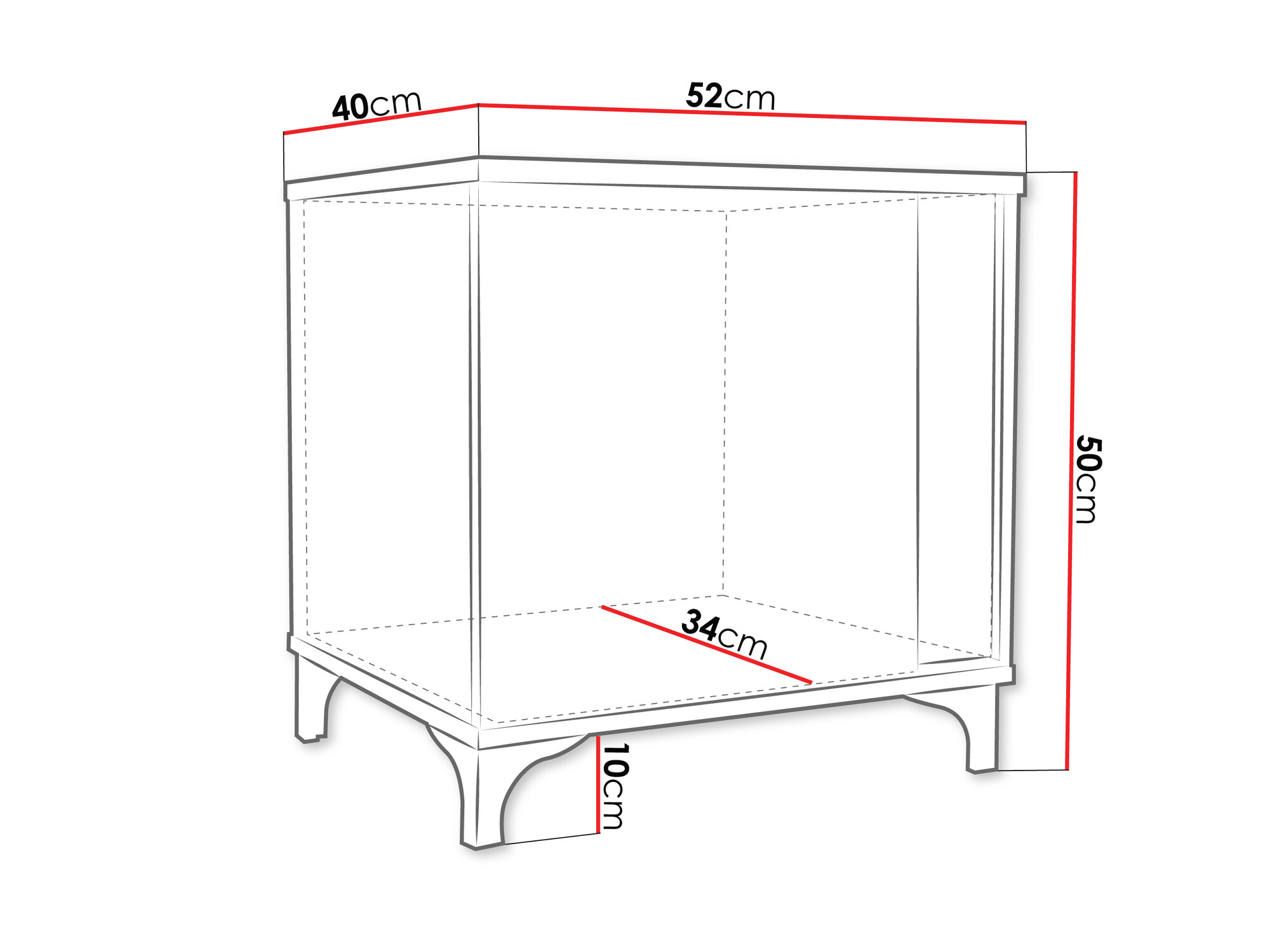 Bedside table Florem I (White + Glossy white + Light wood)