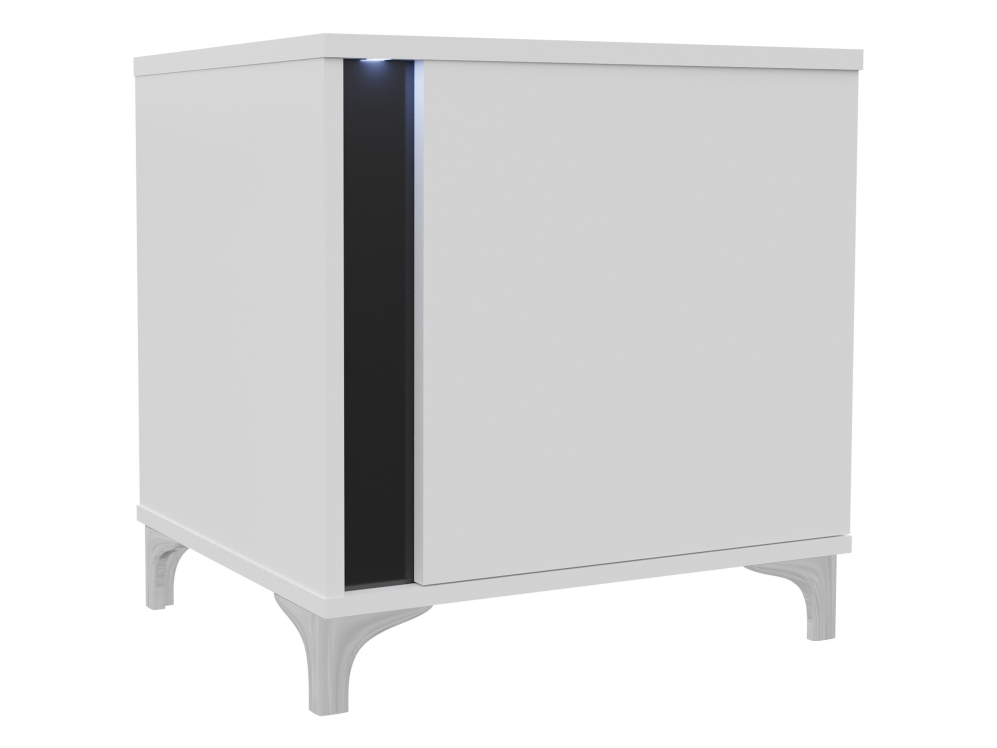 Bedside table Florem (White + Glossy white + Glossy black)