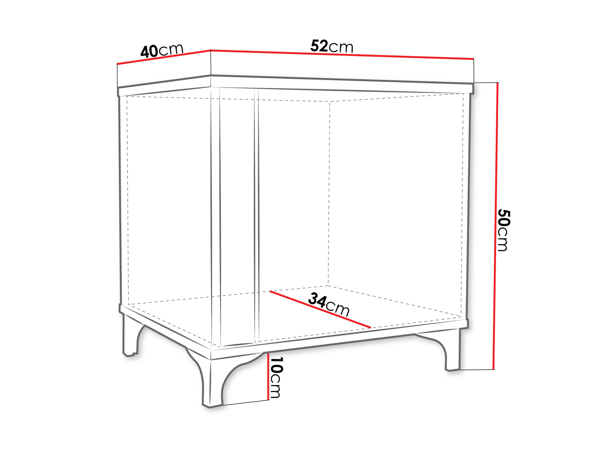 Bedside table Florem (White + Glossy white)