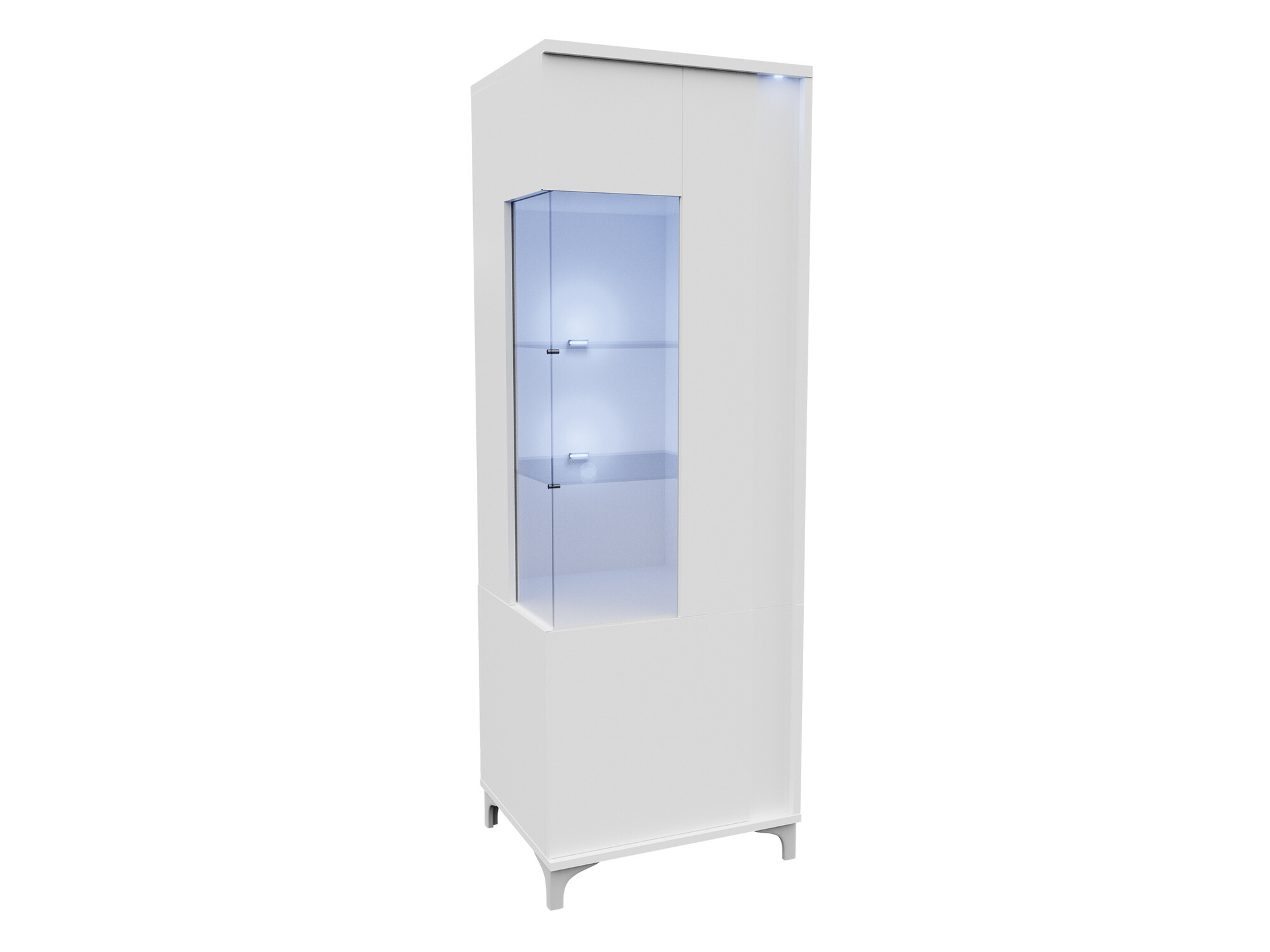 Bookcase Florem I (White + Glossy white)