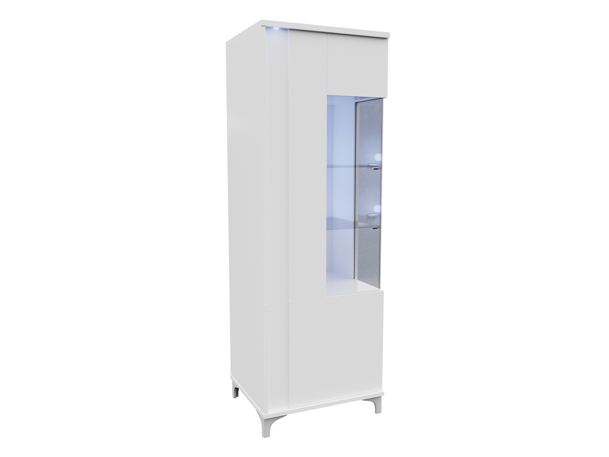 Bookcase Florem (White + Glossy white)